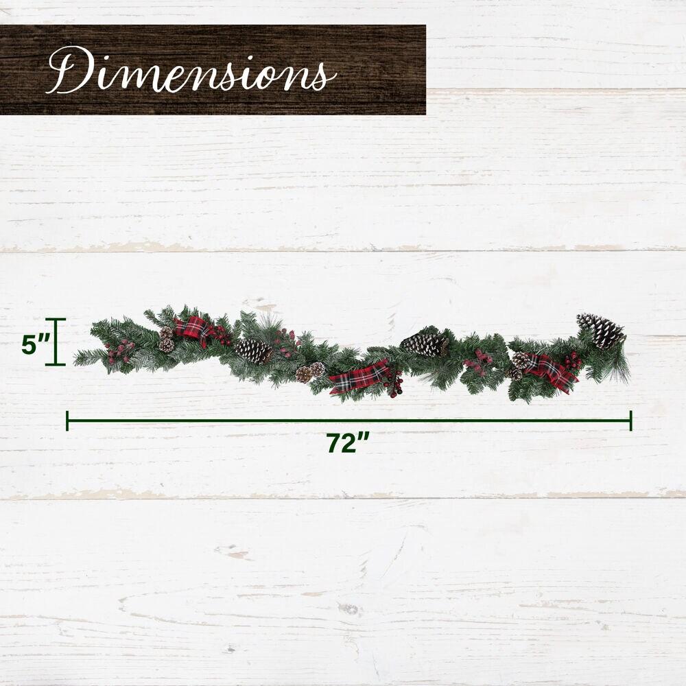 Fraser Hill Farm Christmas Wreath 72'' in. Faux Spruce Garland