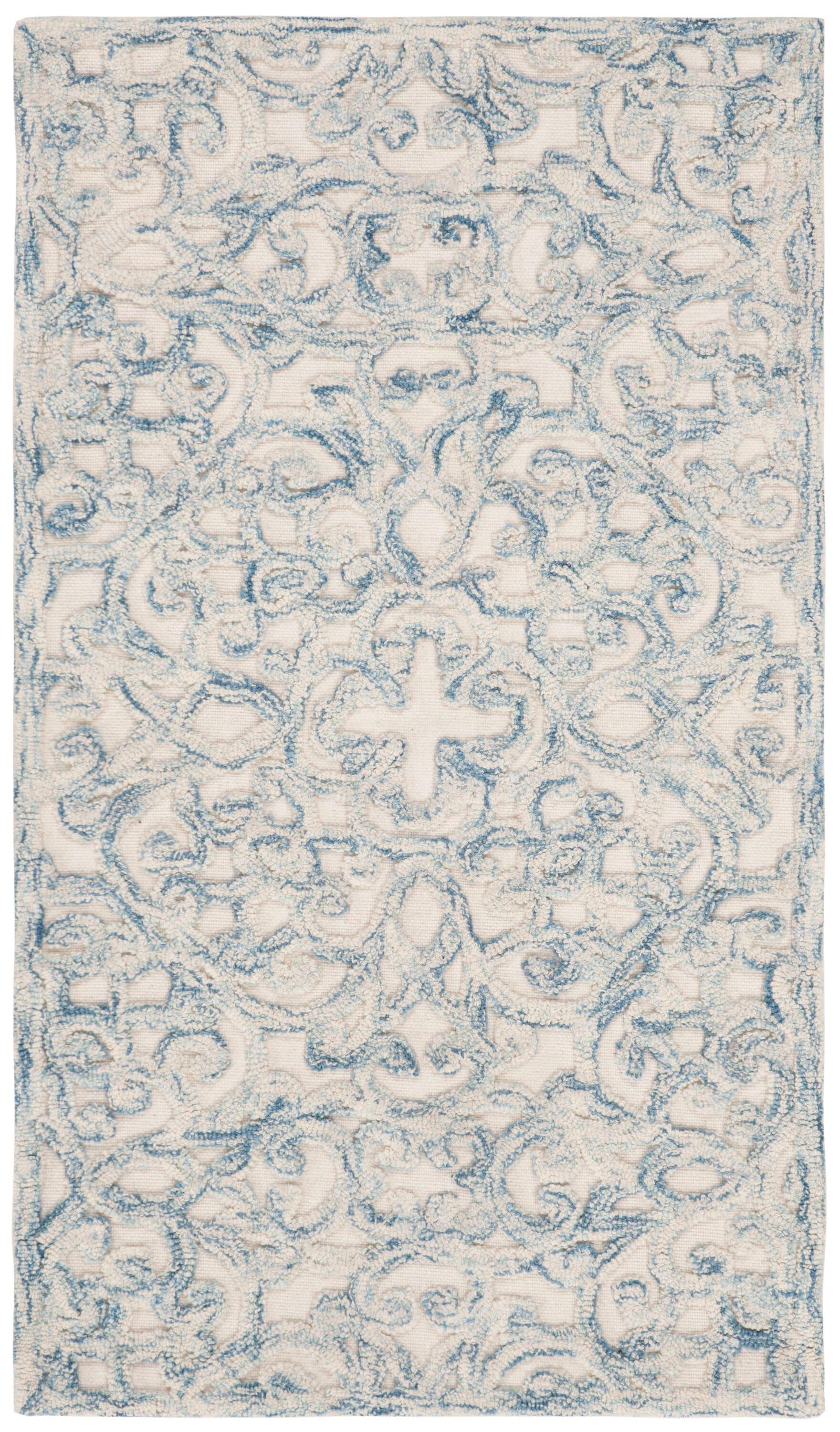 Trace TRC103 Hand Tufted Indoor Accent Rug - Blue/Ivory - 2'3"x4' - Safavieh.