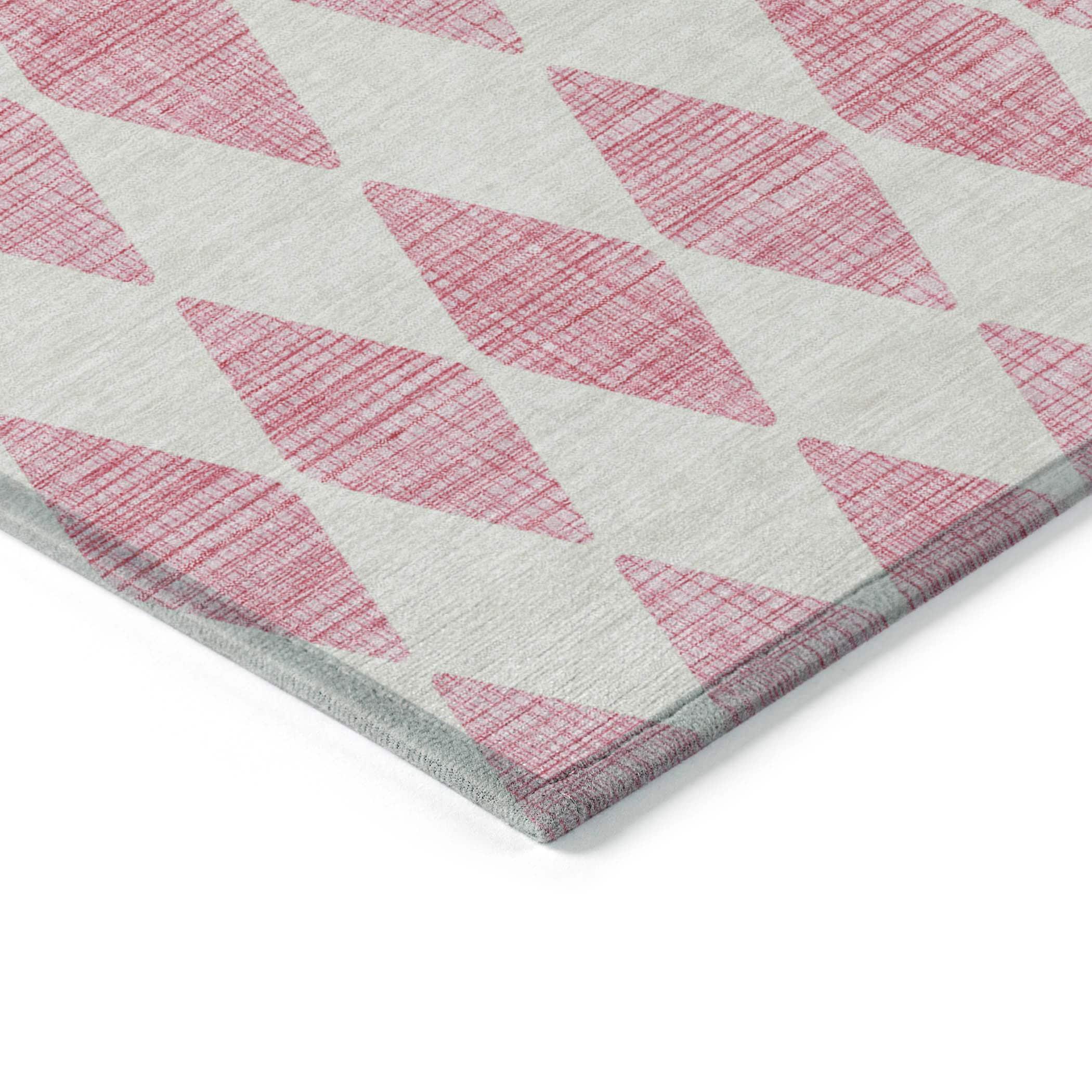 Addison Rugs Machine Washable Indoor/ Outdoor Chantille Diamonds Rug Pink - 8' x 10'