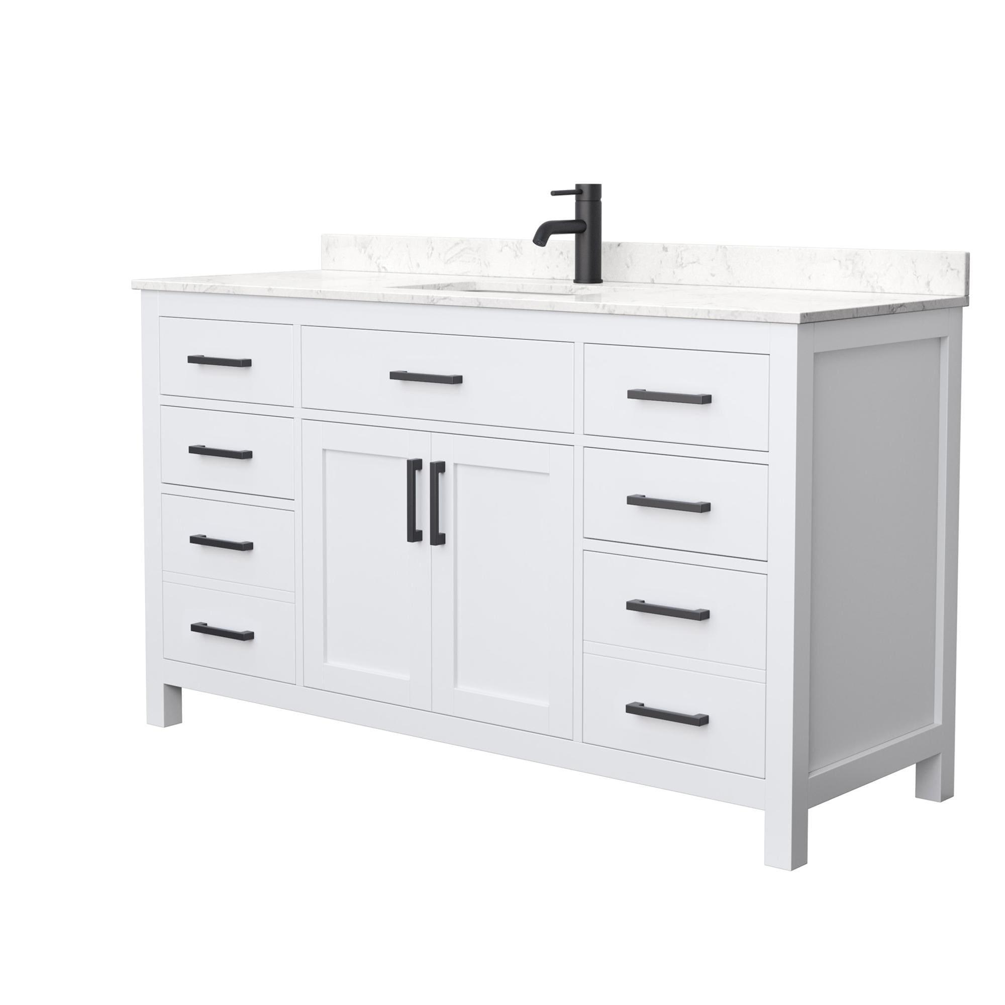 Beckett 60" Freestanding Single Bathroom Vanity with Cultured Marble Top