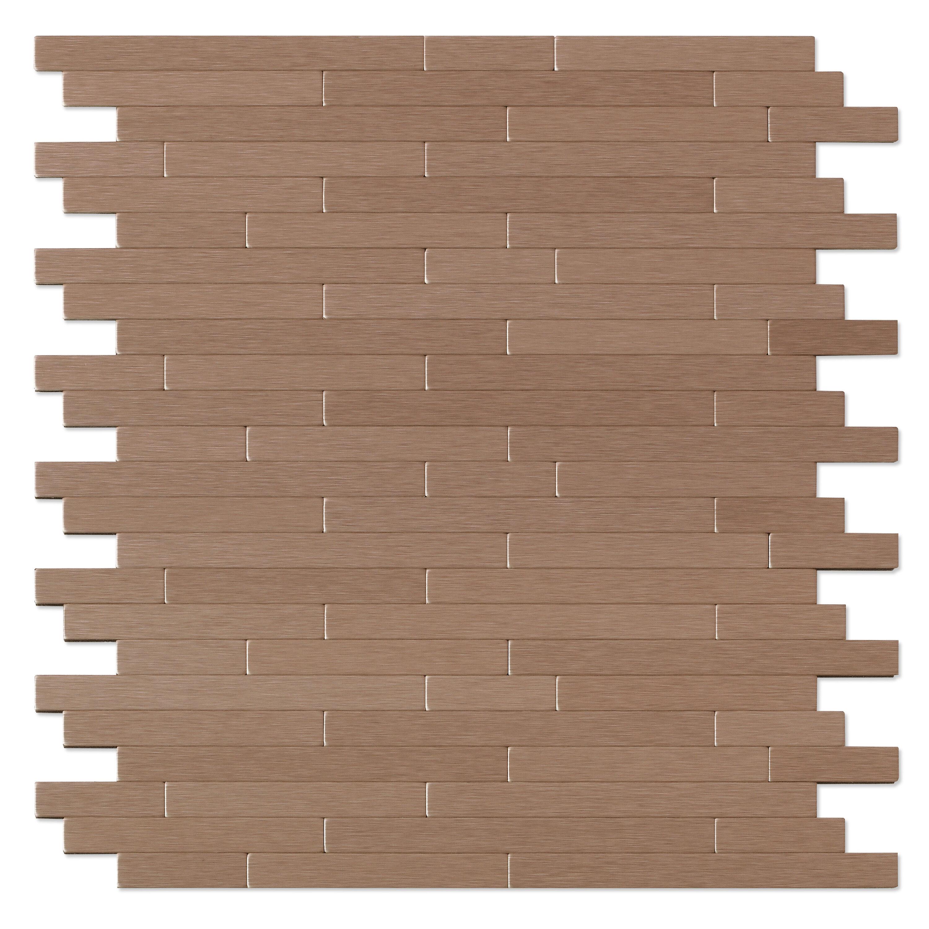 Wally Dark Copper 12.09 in. x 11.97 in. x 5 mm Metal Peel & Stick Wall Mosaic Tiles (6 sq. ft. / case)