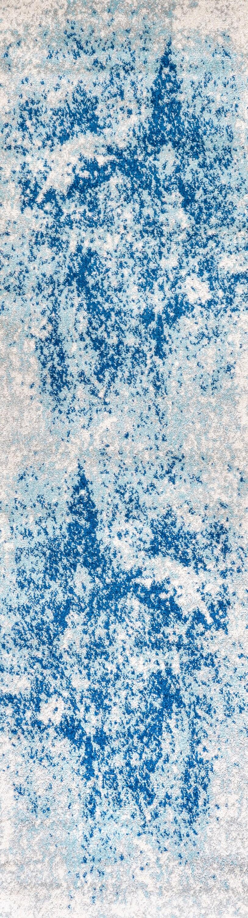 JONATHAN Y Dune Modern Abstract Cream/Blue 2 ft. x 8 ft. Runner Rug