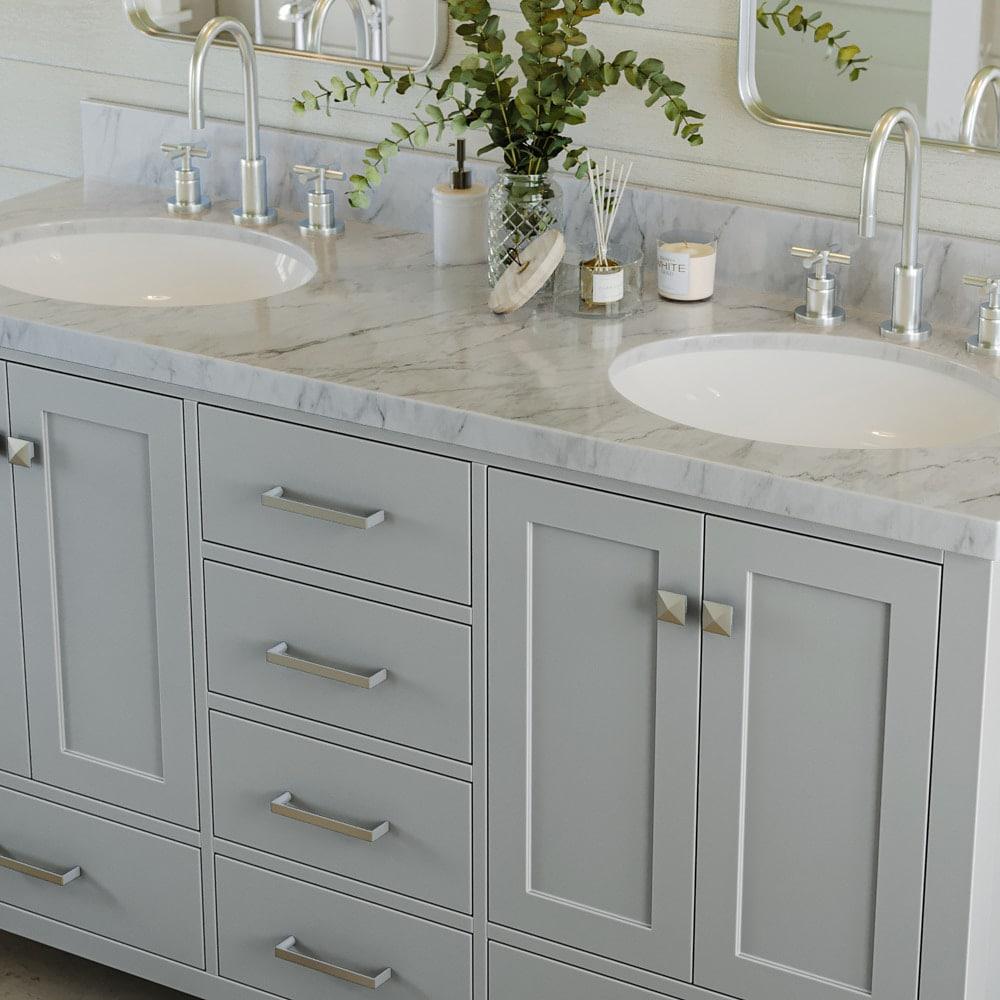 Ariel A061d-Bc Cambridge 60" Double Free Standing Vanity Cabinet Only - Grey