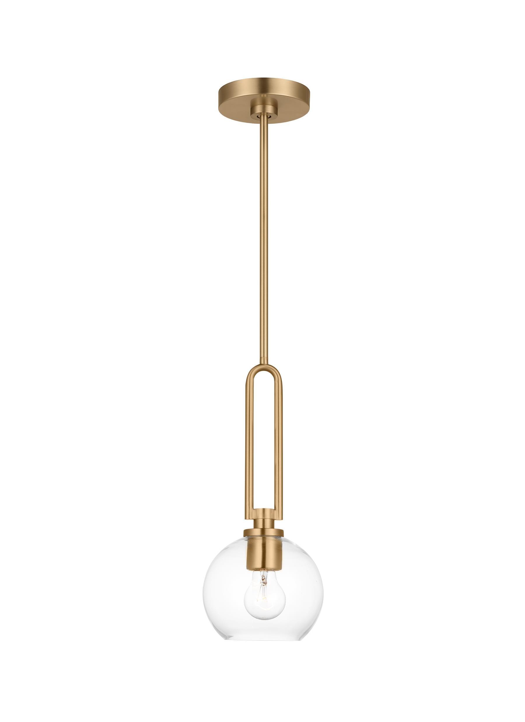 Codyn Satin Brass Mini Globe 1-Light Indoor/Outdoor Pendant