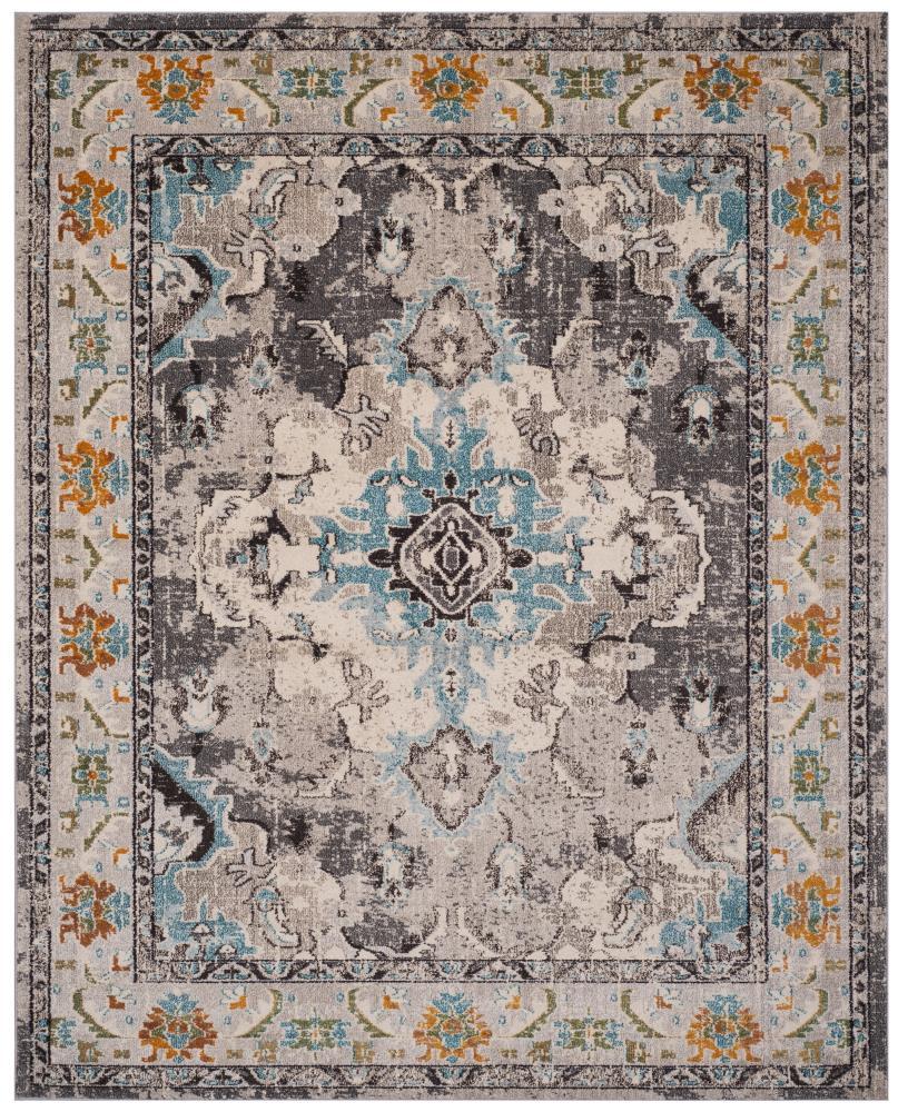 Monaco MNC243 Power Loomed Indoor Area Rug - Grey/Light Blue - 8'x10' - Safavieh.