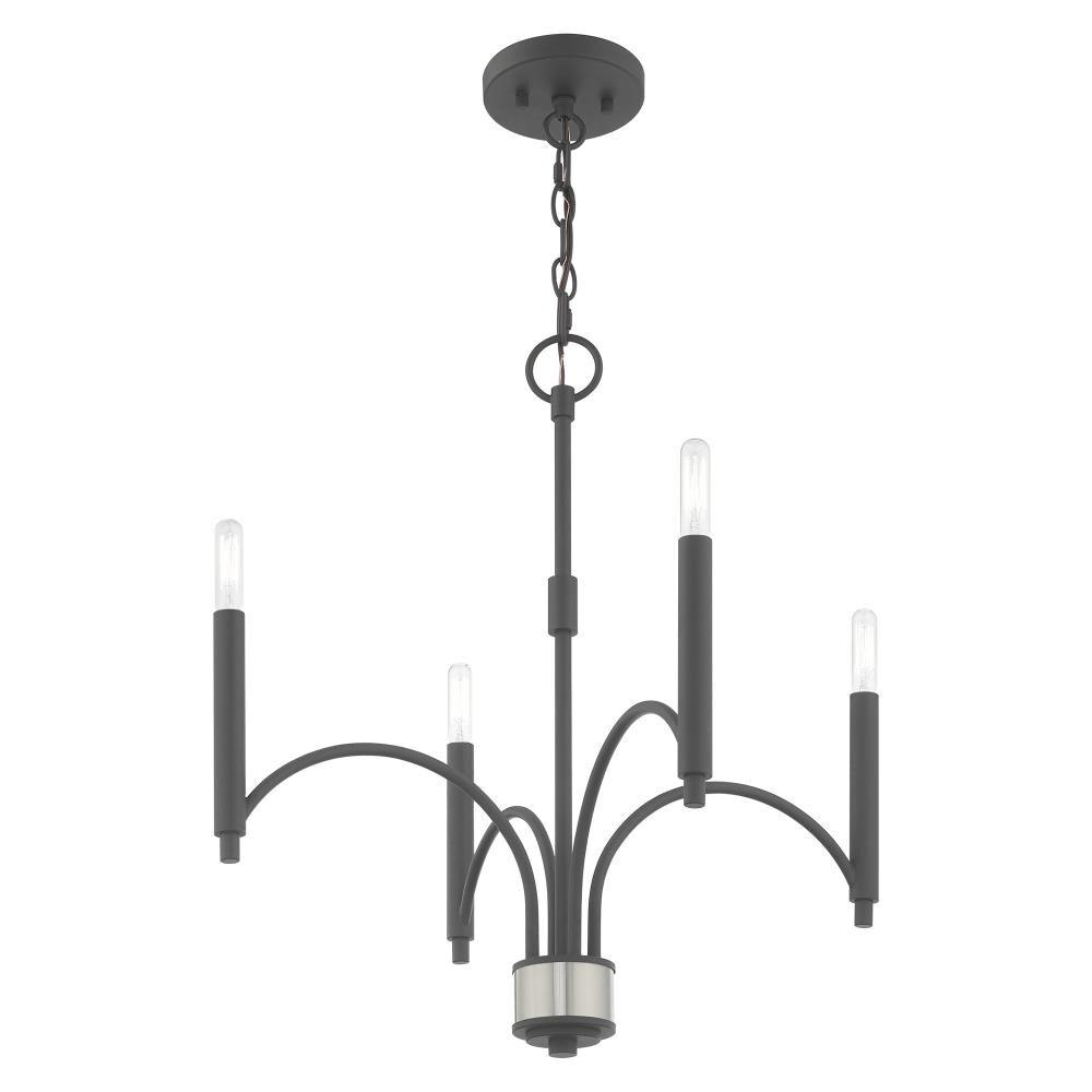 Livex Lighting Wisteria 4 - Light Chandelier in  Scandinavian Gray