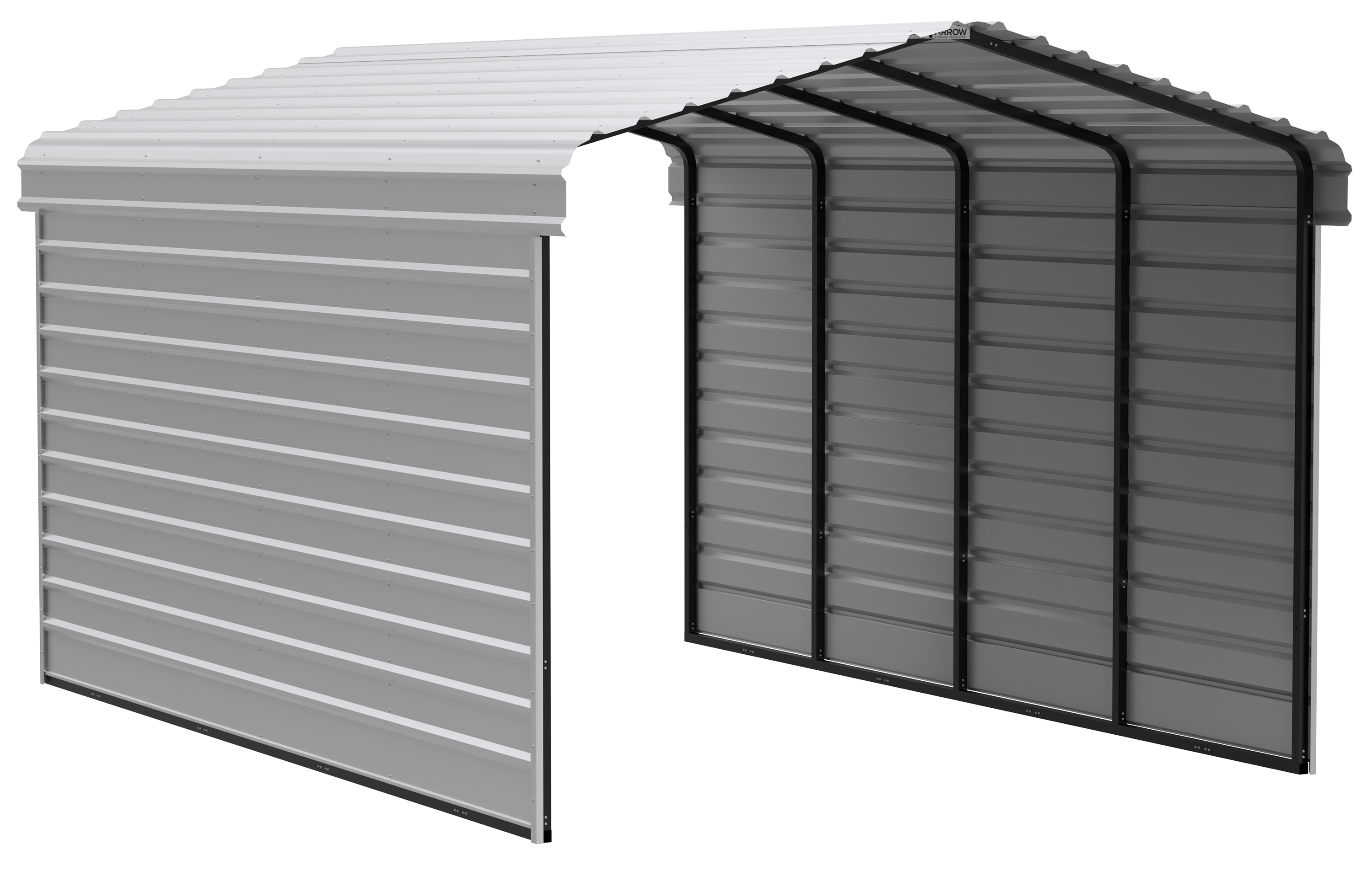 Arrow Arrow Steel Carport with 2 Side Wall Kits, 12x20x09