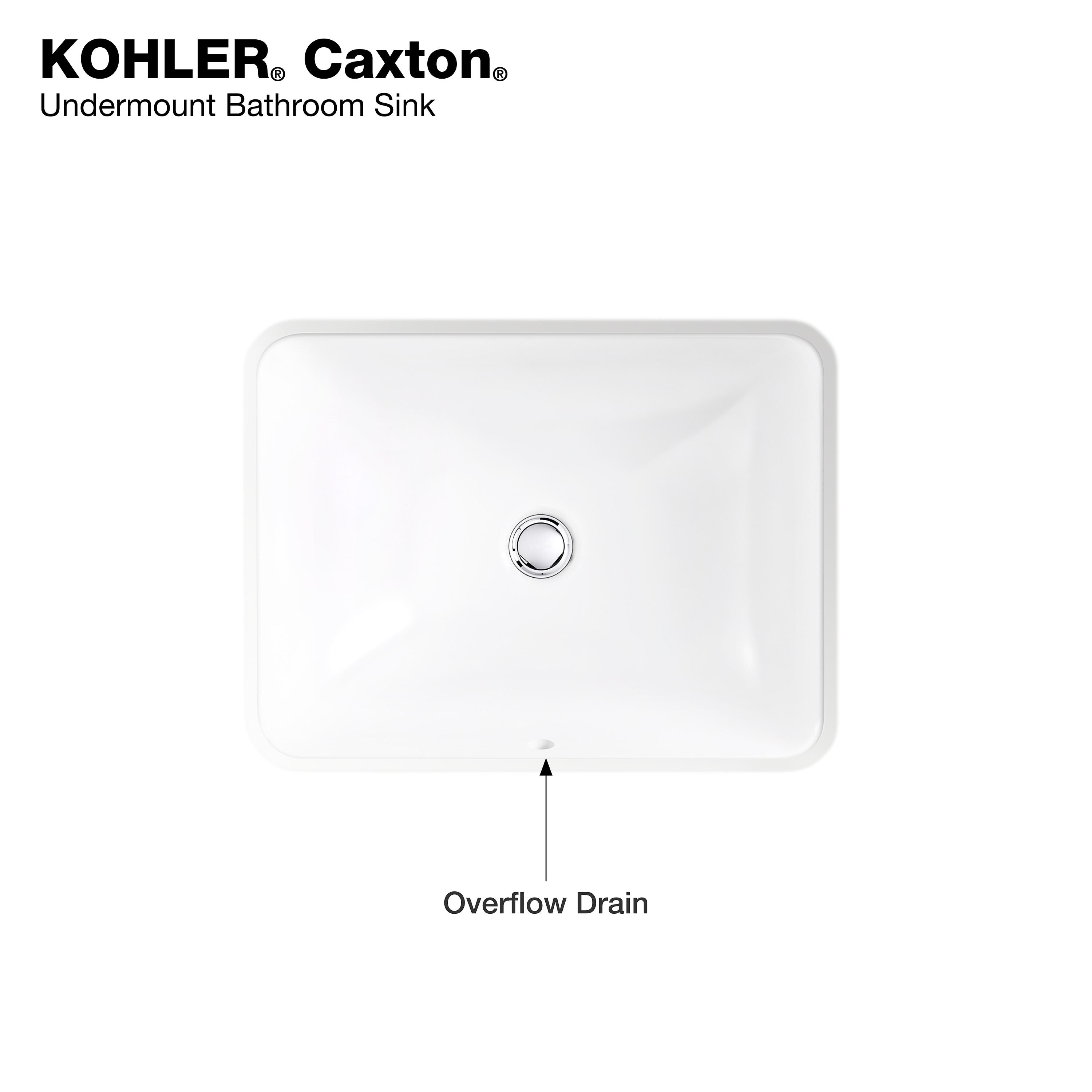 Caxton™ Kohler Rectangle 20-1/4" Undermount Bathroom Sink with Overflow