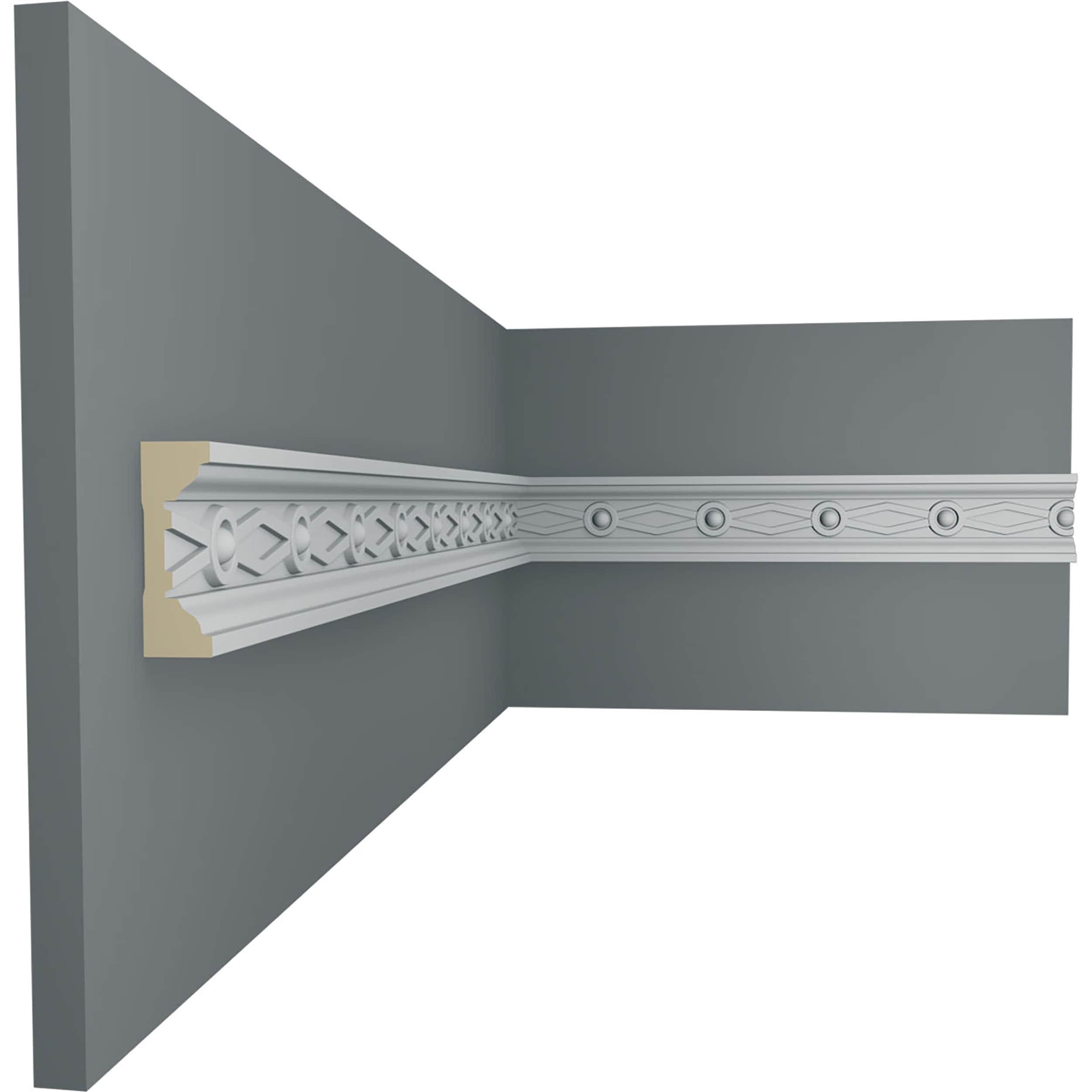Ekena Millwork 1 1/2"H x 1/2"P x 94 1/2"L, (2" Repeat), Federal Chair Rail (Set of 8)