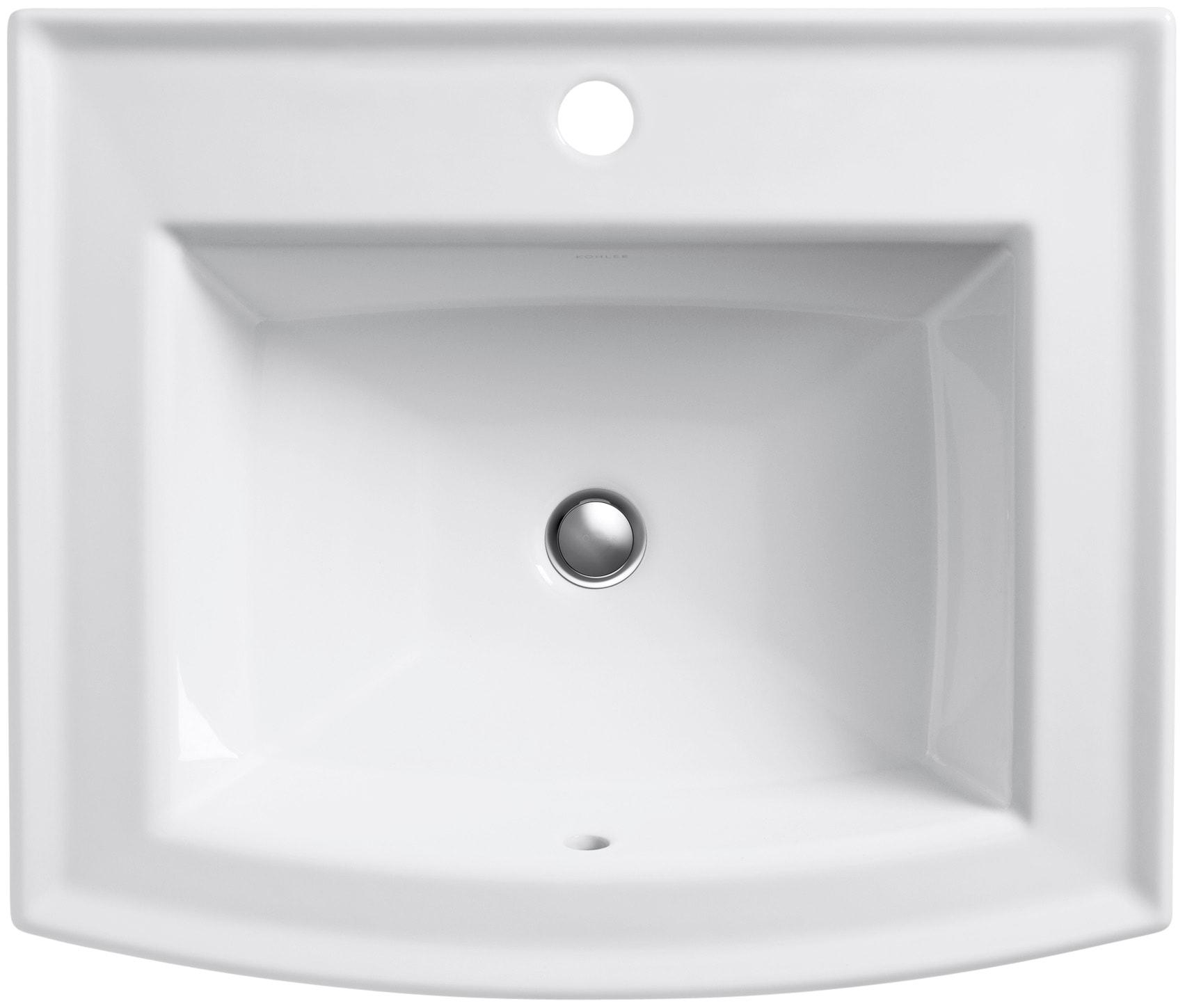 Archer® Vitreous China Rectangular Drop-In Bathroom Sink with Overflow
