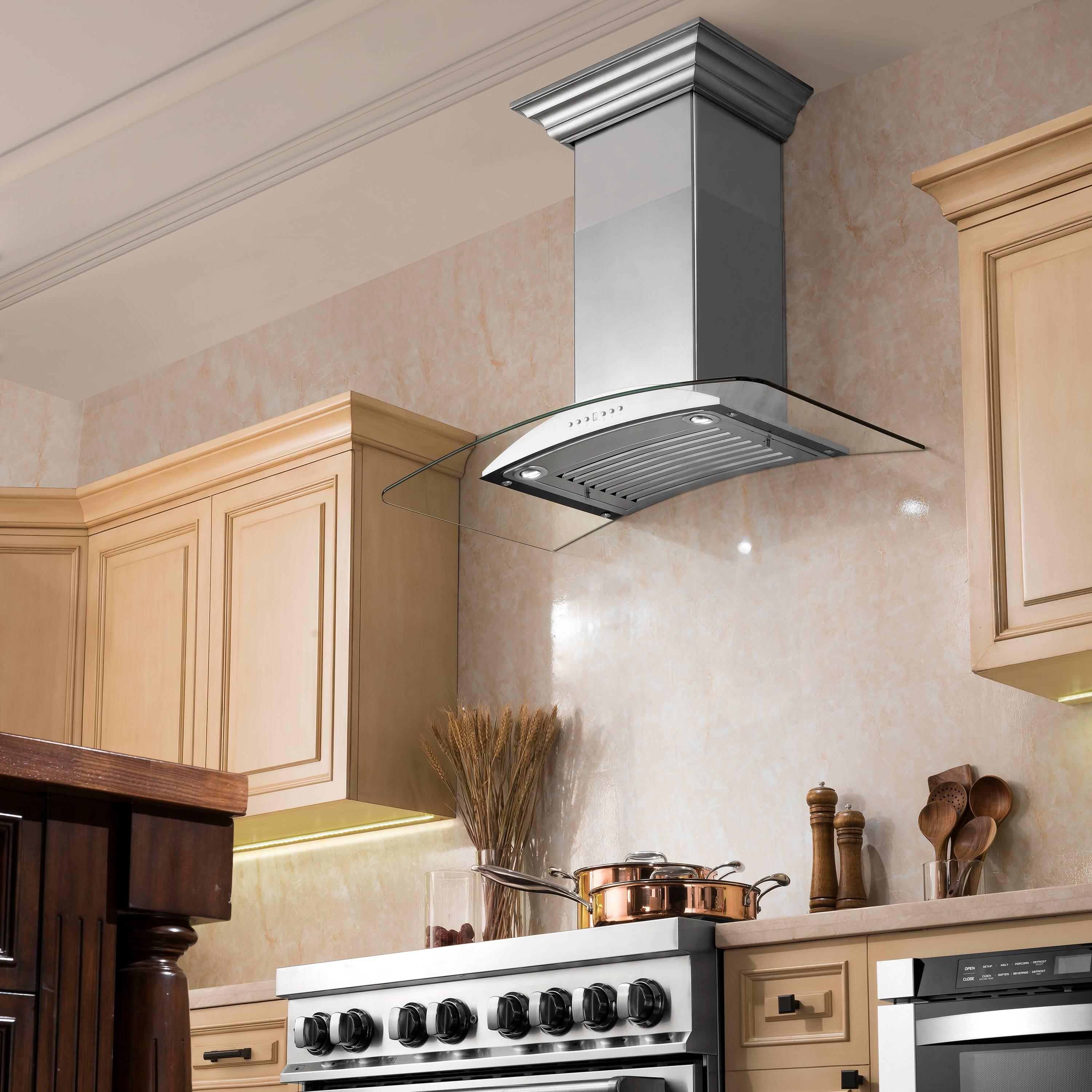 ZLINE ZLINE 36 in. Convertible Vent Convertible Vent Wall Mount Range Hood in Stainless Steel & Glass (KN-36) KN-36