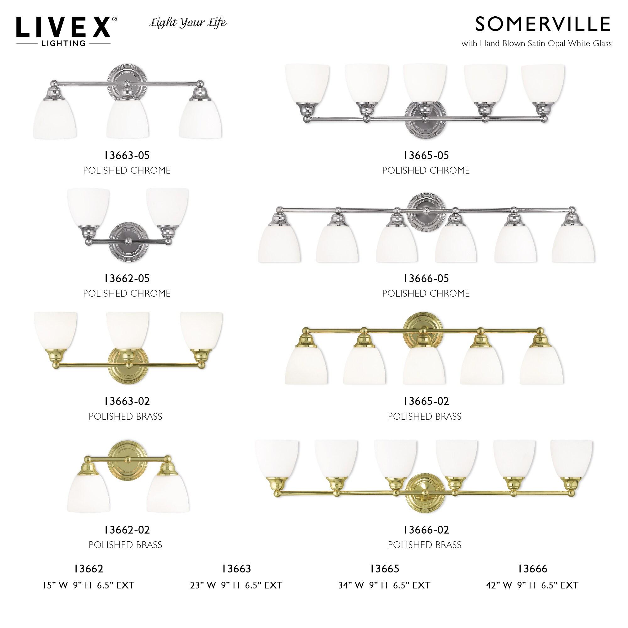 Livex Lighting Somerville 3 - Light Vanity in  Polished Chrome