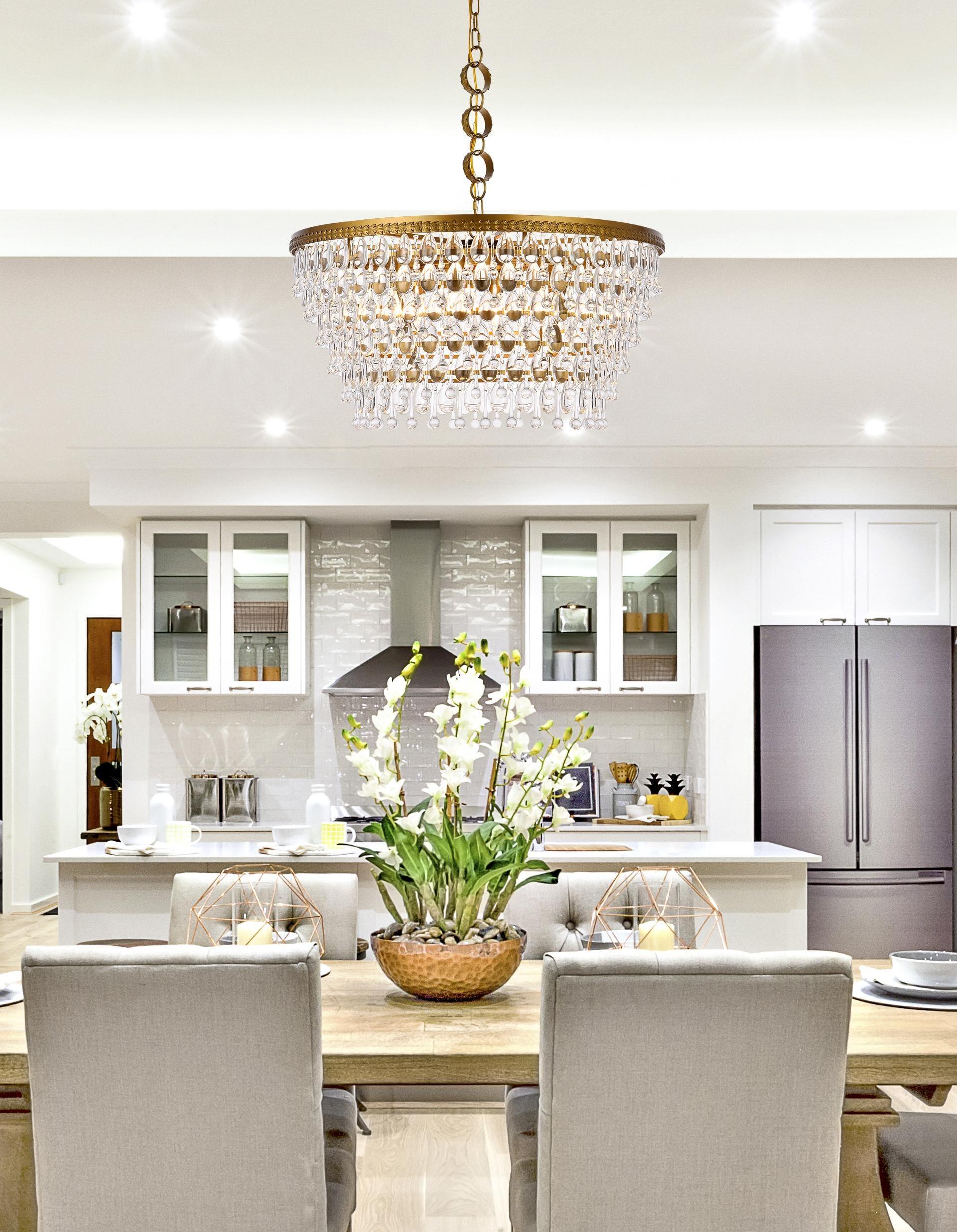 Elegant Lighting Nordic 6 - Light Chandelier in  Brass