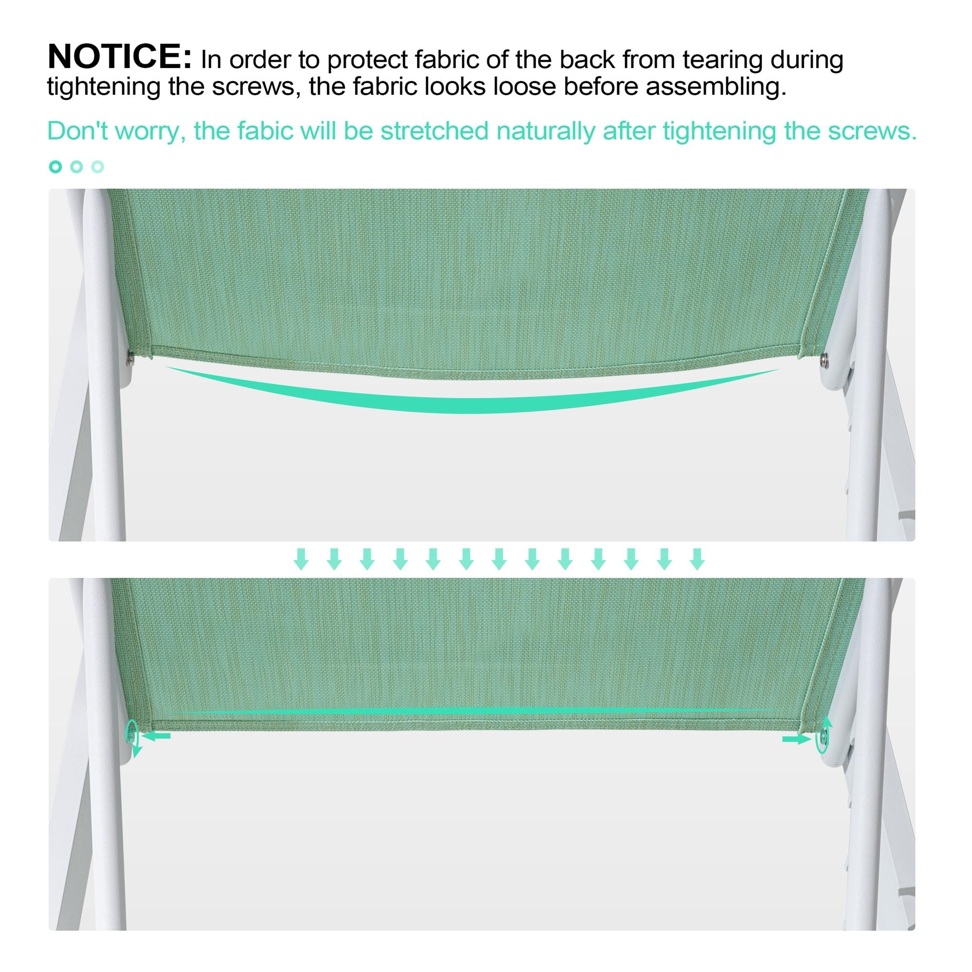 Crestlive Products Set of 3 Outdoor Aluminum Chaise Lounge Chairs and Table, Green
