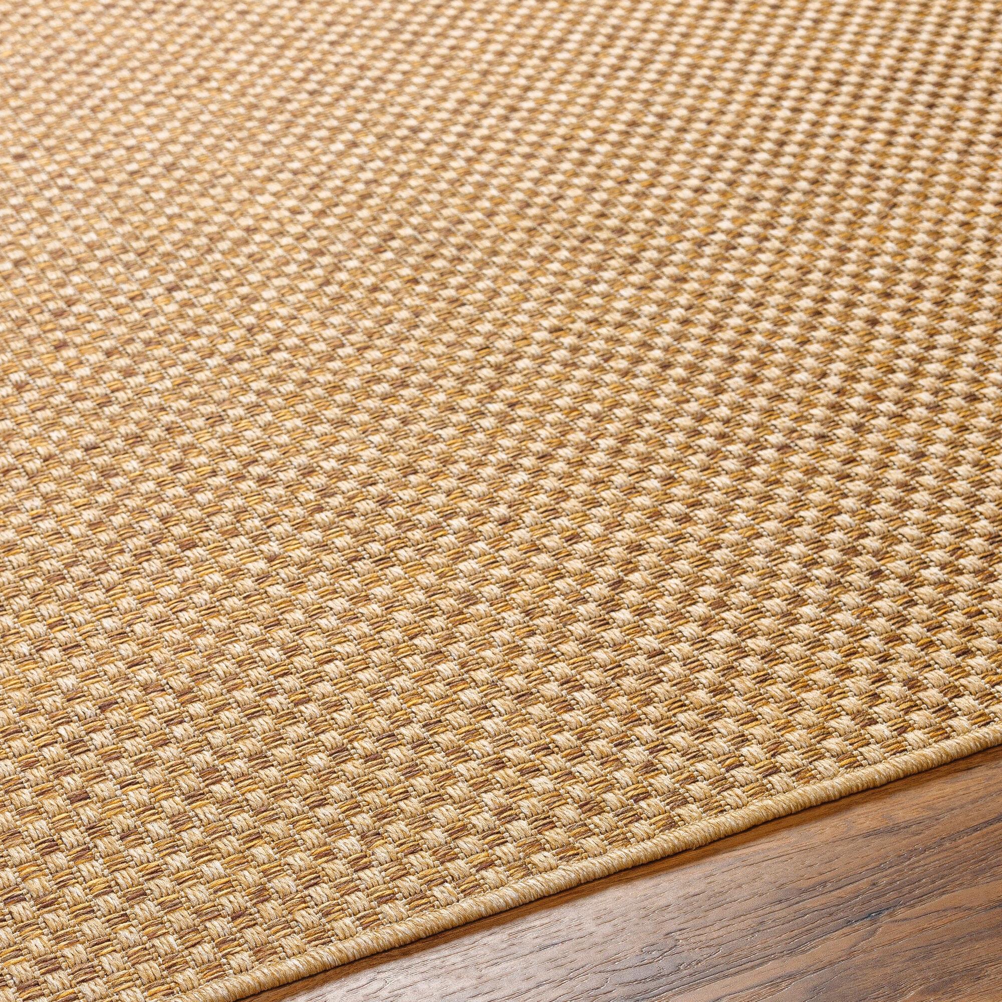 Pismo Beach Natural Tone Checker Weave 2'x3' Synthetic Area Rug