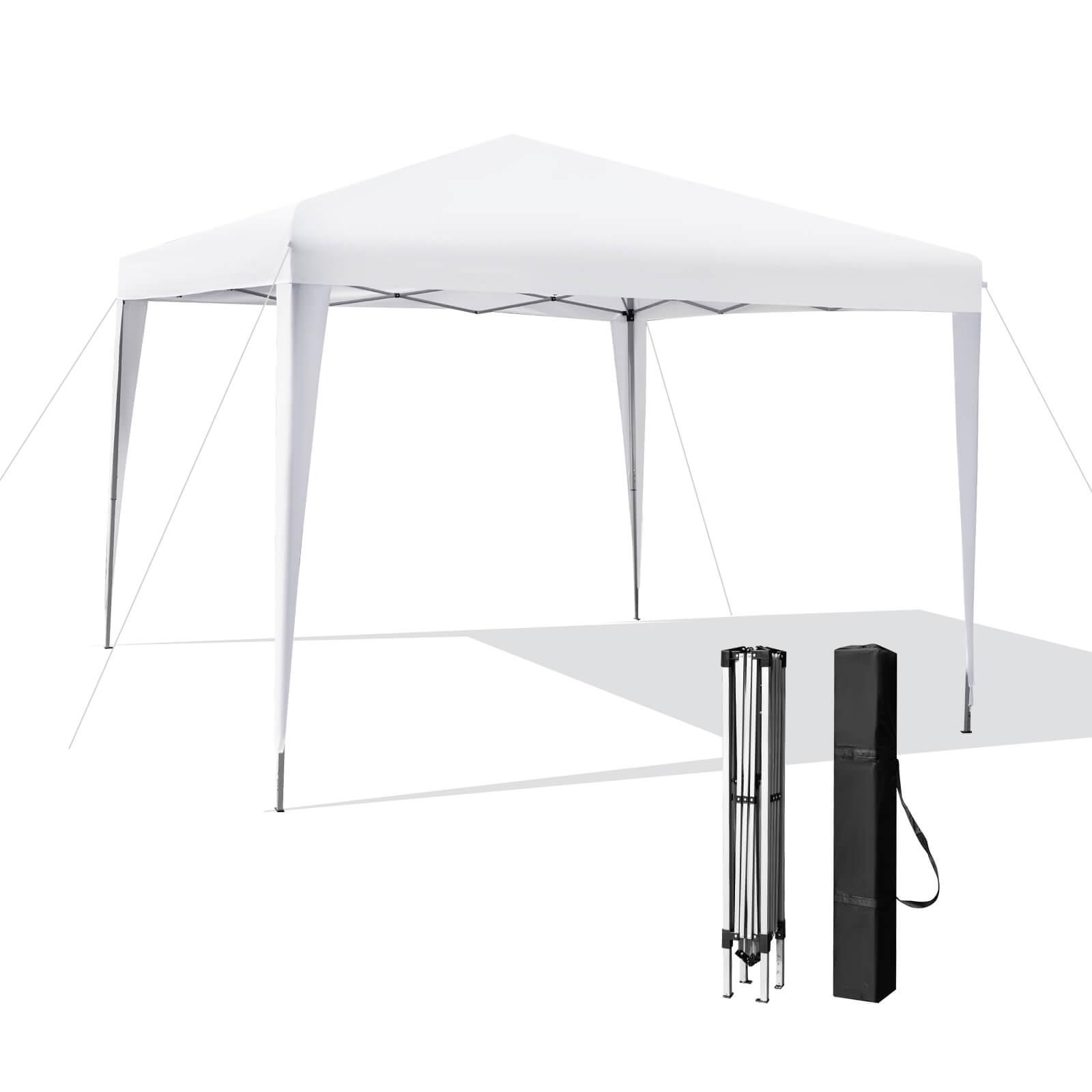 Costway Patio 10x10ft Outdoor Instant Pop-up Canopy Folding Sun Shelter Carry Bag White