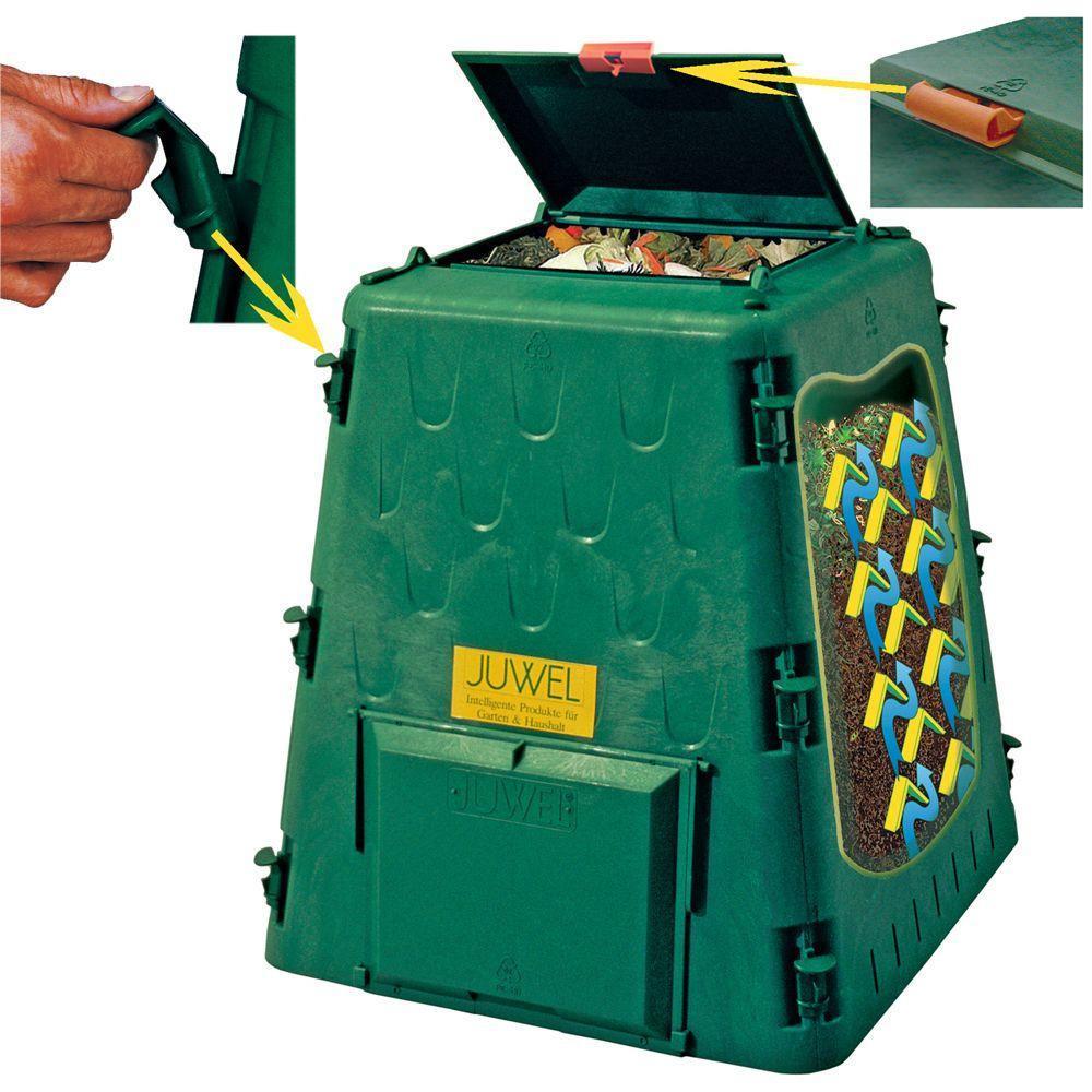 Juwel AeroQuick 77 Gallons Plastic Outdoor Stationary Composter with Latching Lid