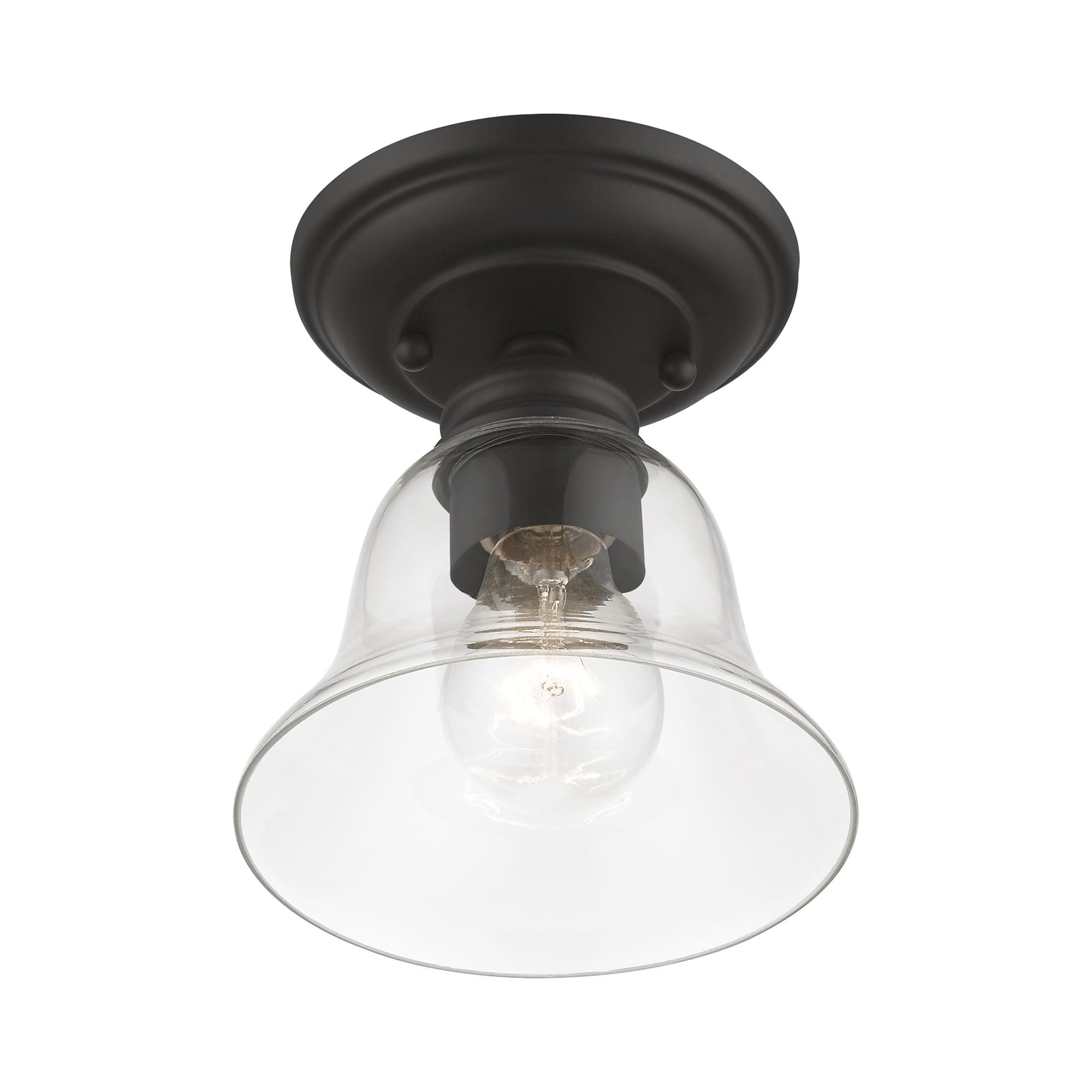Livex Lighting Moreland 1 - Light Semi-Flush Mount in  Black