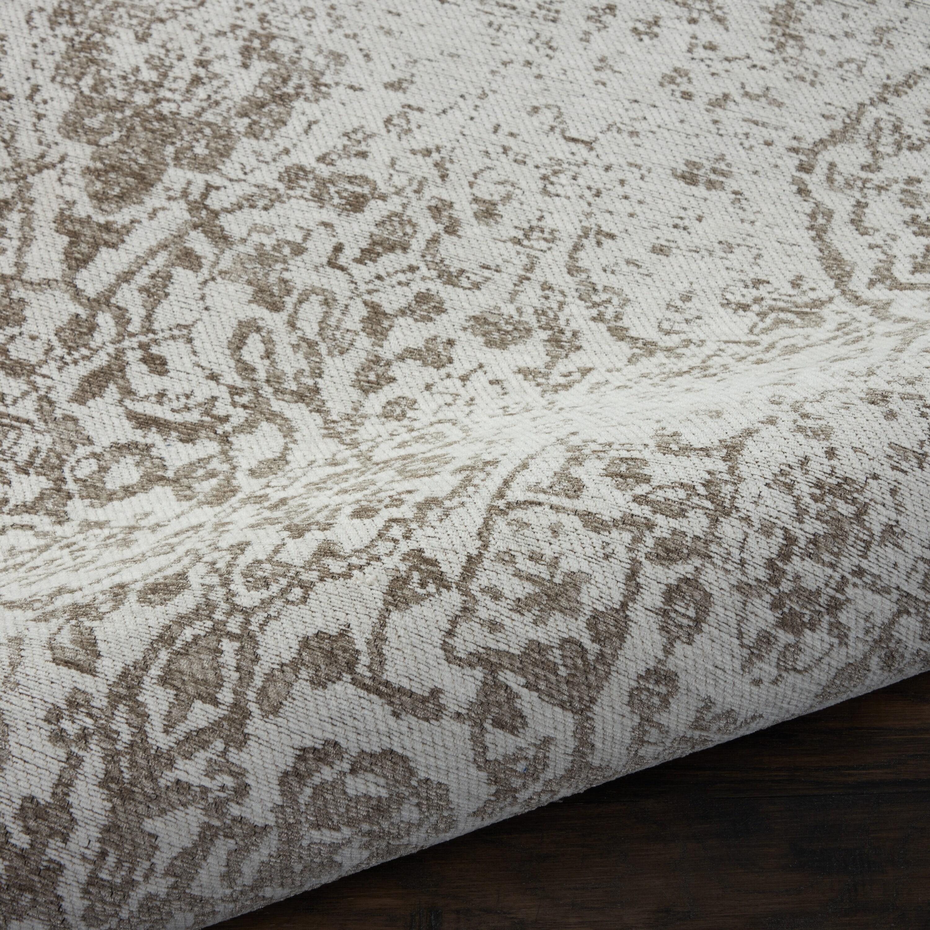 Nourison Damask Vintage Indoor Rug Ivory 2'3" x 7'6"