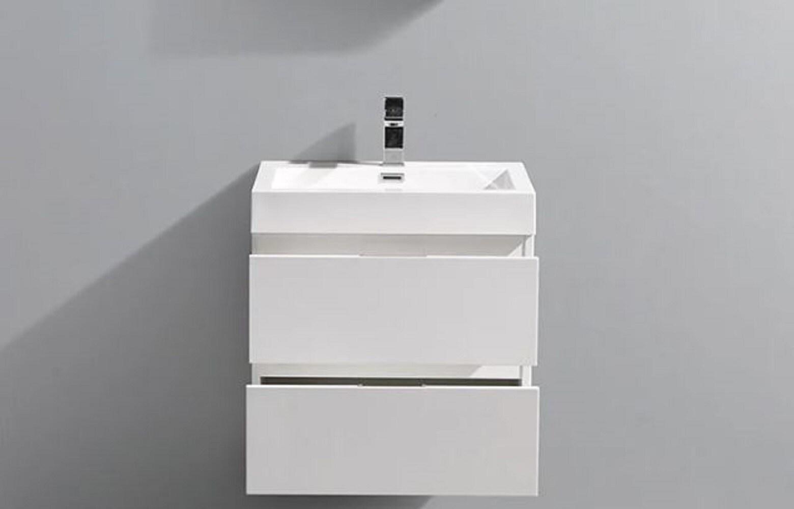 Valencia 24" Wall Mount Single Sink Bathroom Vanity with Top and Sink (Faucet Not Included)