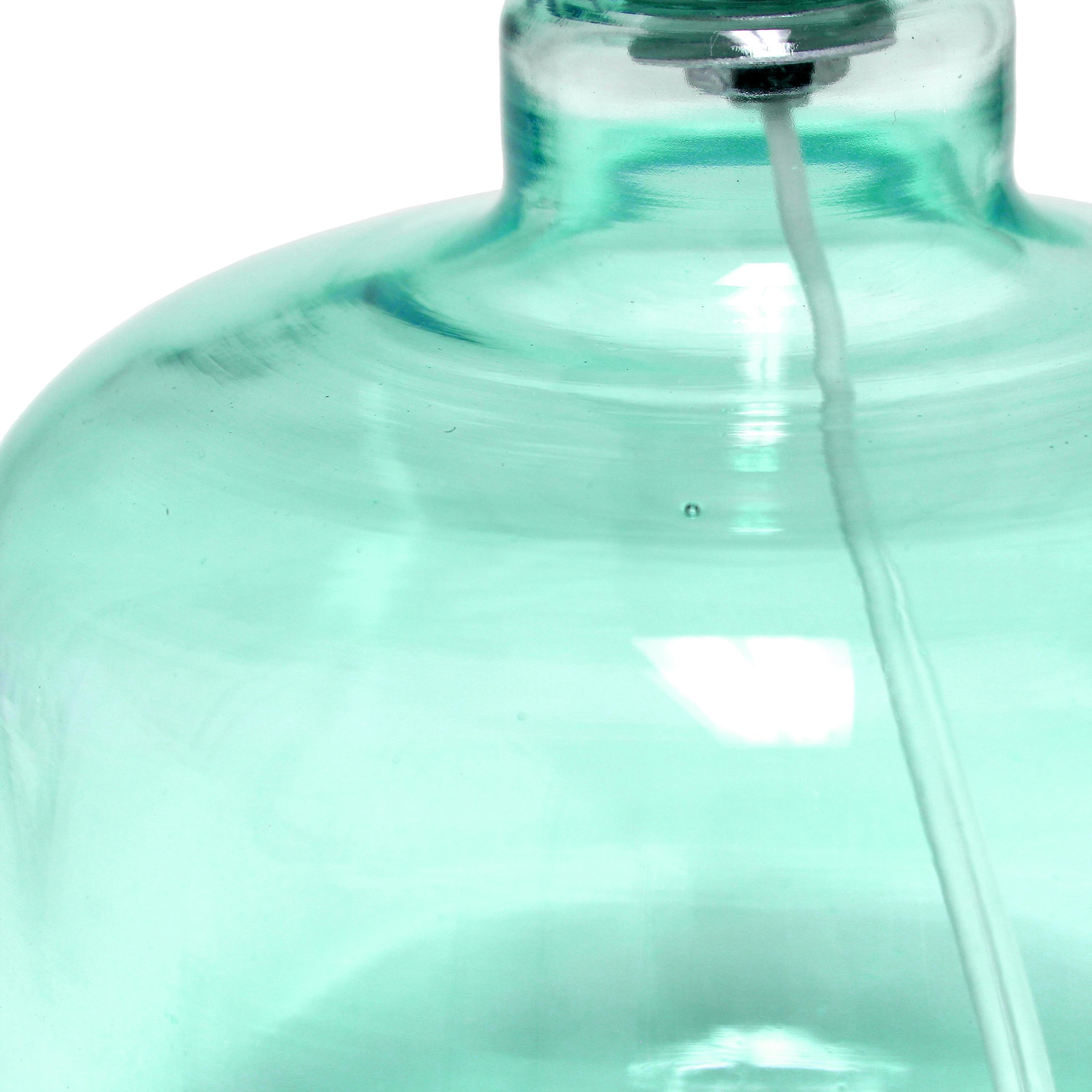 Glass Table Lamp with Fabric Shade Aqua - Simple Designs: Modern Bedside, No Assembly Required