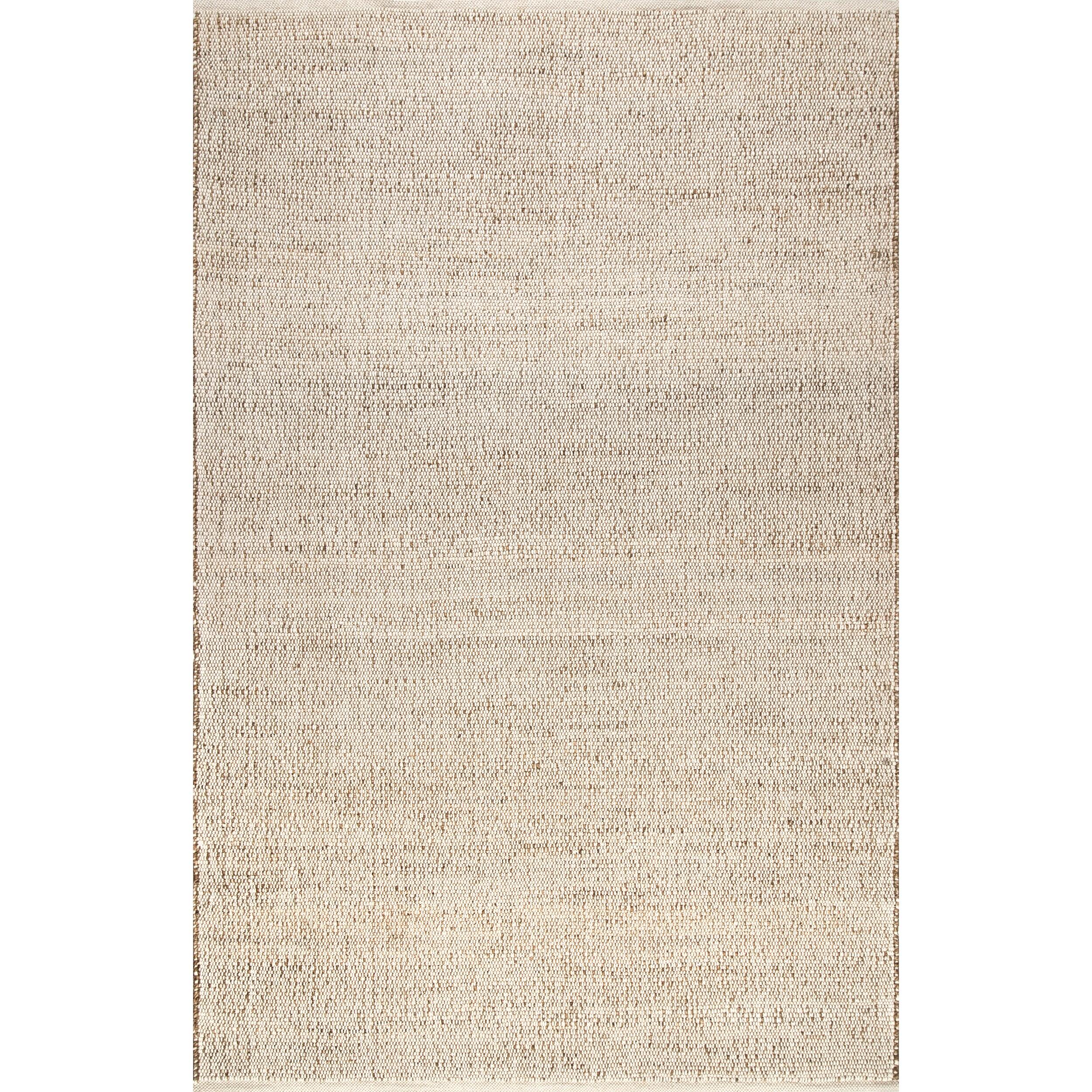 Nuloom 8 Square Elfriede Jute & Cotton Hand Woven Indoor Area Rug, Natural, Solid Rustic Farmhouse Style Natural Fiber Bedroom, Living Room,