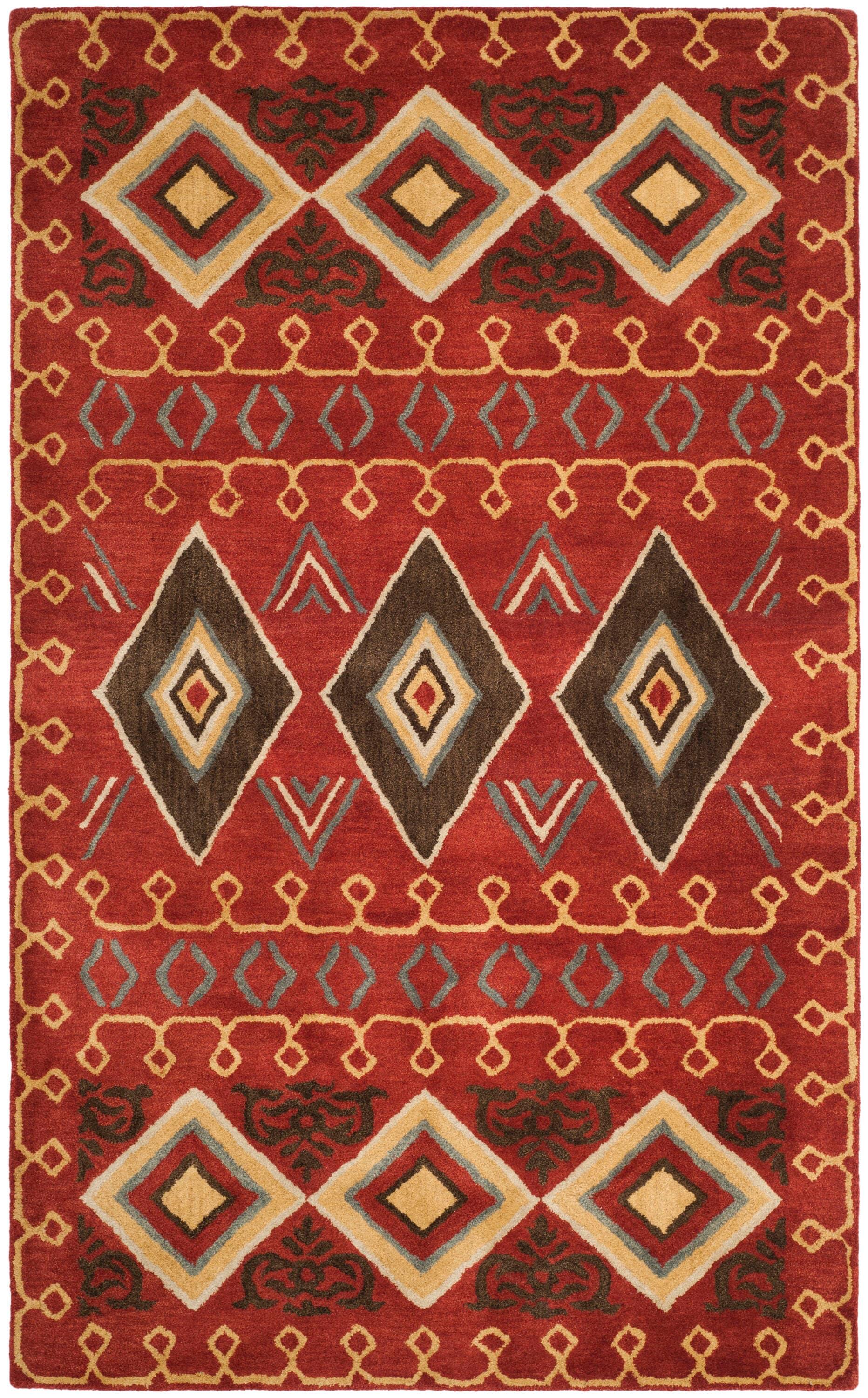 SAFAVIEH Heritage Josif Southwestern Wool Area Rug, Red/Multi, 4' x 6'