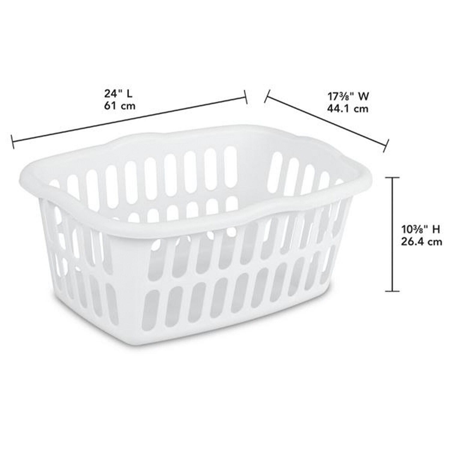Sterilite Sterilite 1.5 Bu Rectangular Laundry Basket, Classic Design to Carry Clothes to Laundry Room (Set of 12)