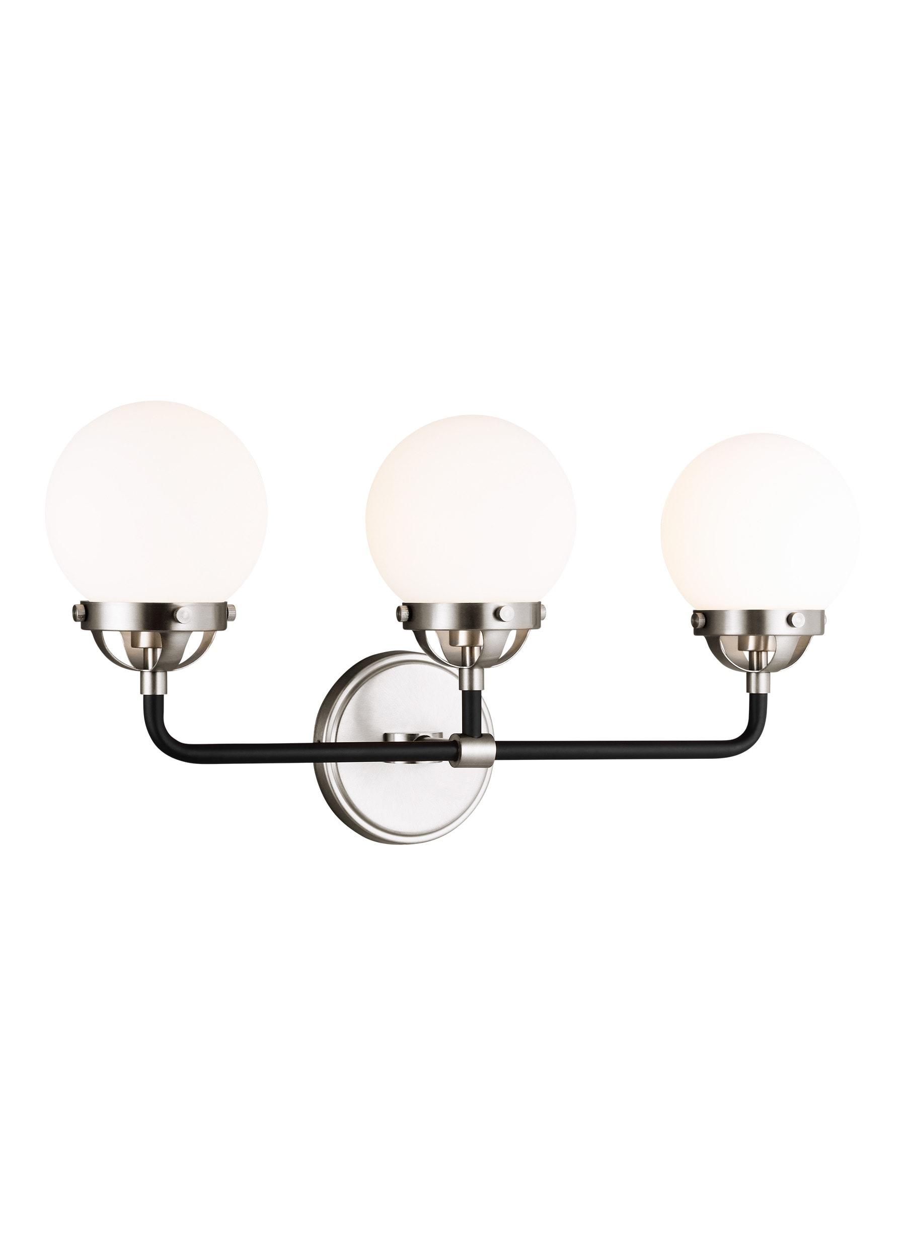 Generation Lighting Cafe 21.75-in 3 -Light Brushed Nickel Modern/contemporary Vanity light