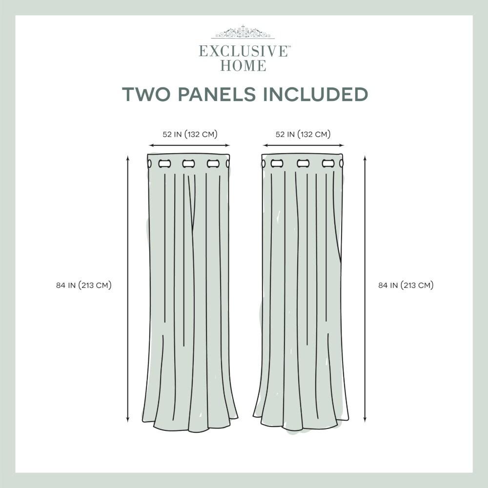Set of 2 84"x52" Oxford Textured Sateen Thermal Room Darkening Grommet Top Window Curtain Panel Chili Red - Exclusive Home