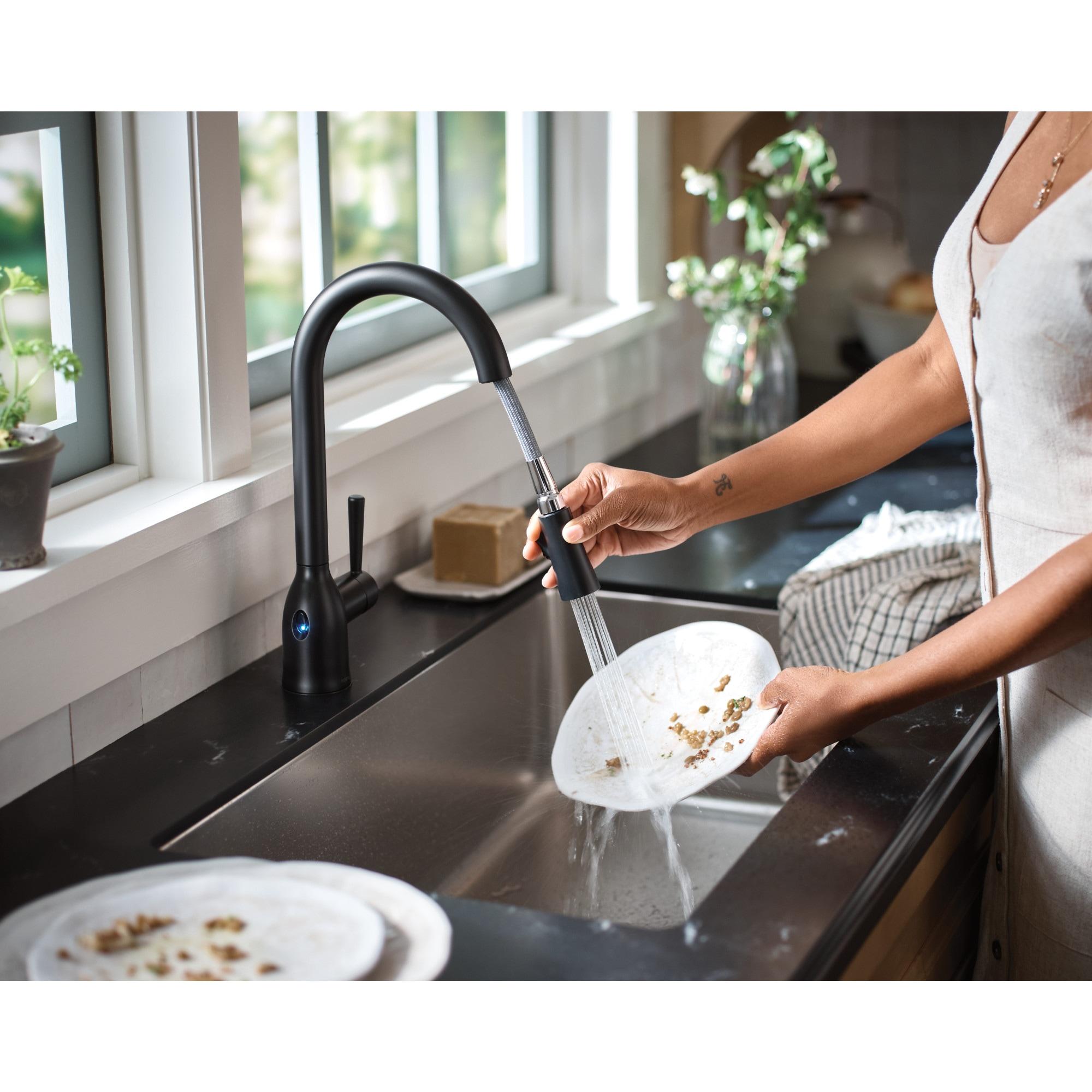 Adler Matte Black Touchless Pull-Down Kitchen Faucet