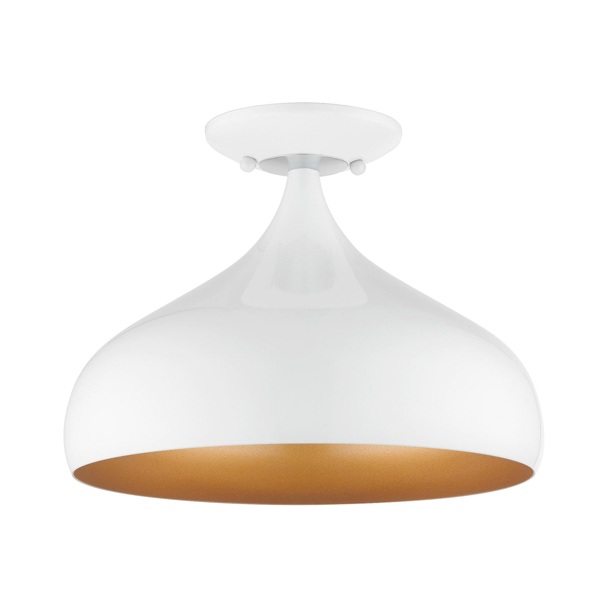 Livex Lighting Amador 1 - Light Semi-Flush Mount in  Shiny White