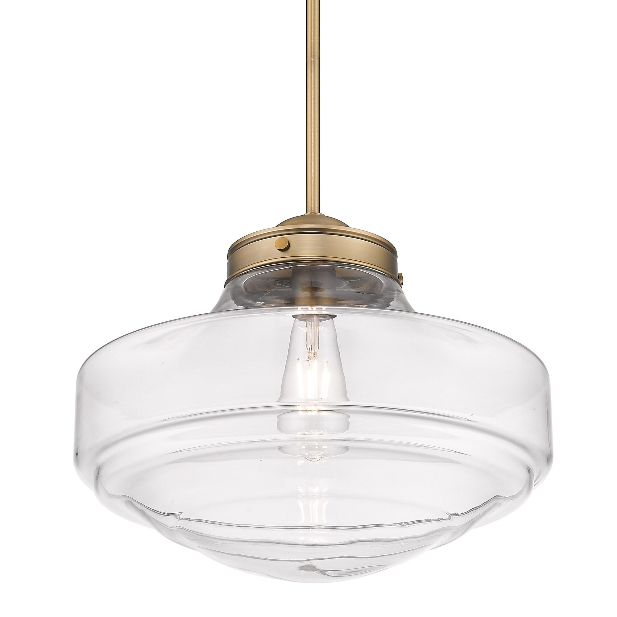 Modern Brass Finish Clear Glass Large Pendant Light