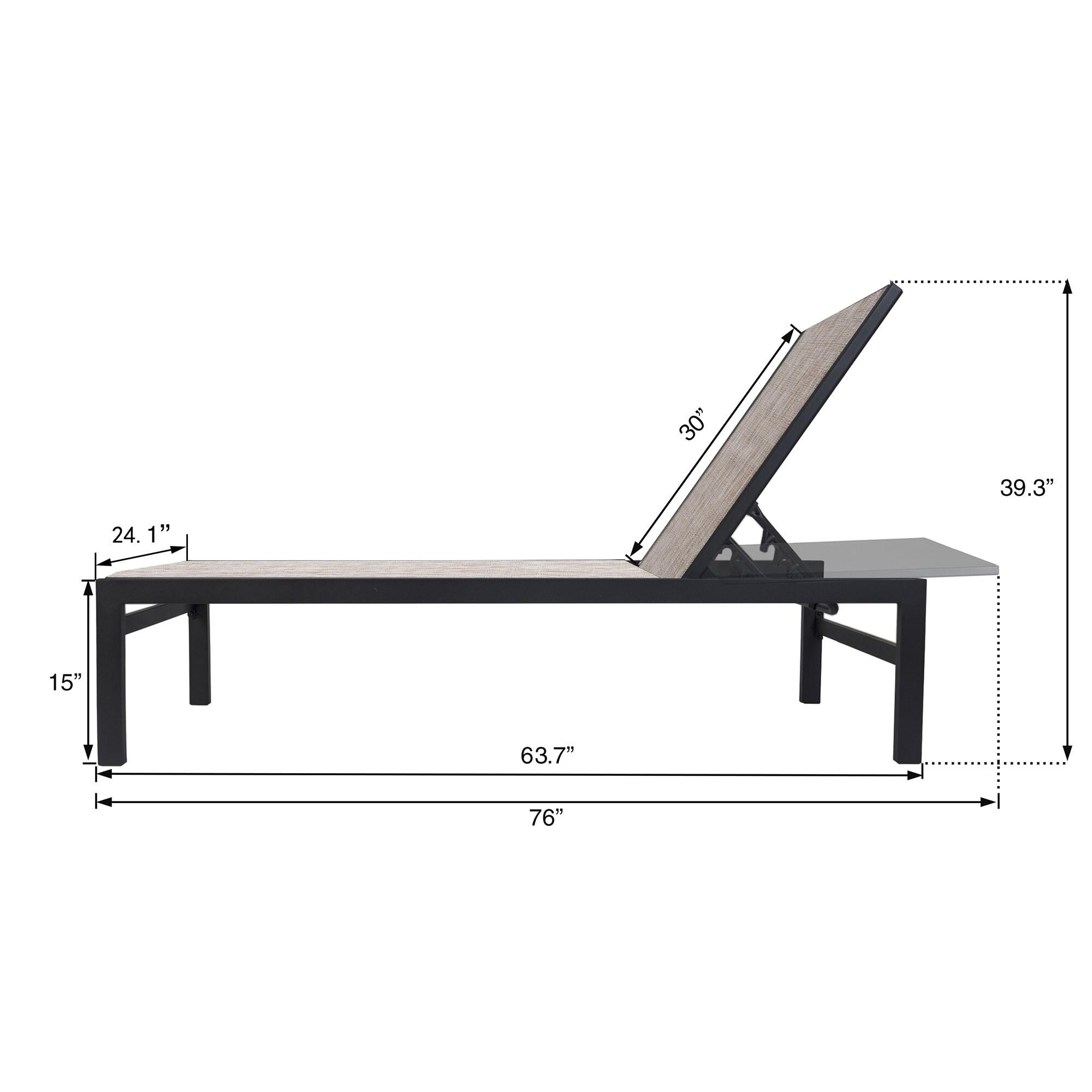 Kozyard 2 Packs Chaise Lounge Outdoor Aluminum Chaise Lounge Flat Comfortable Patio Chair