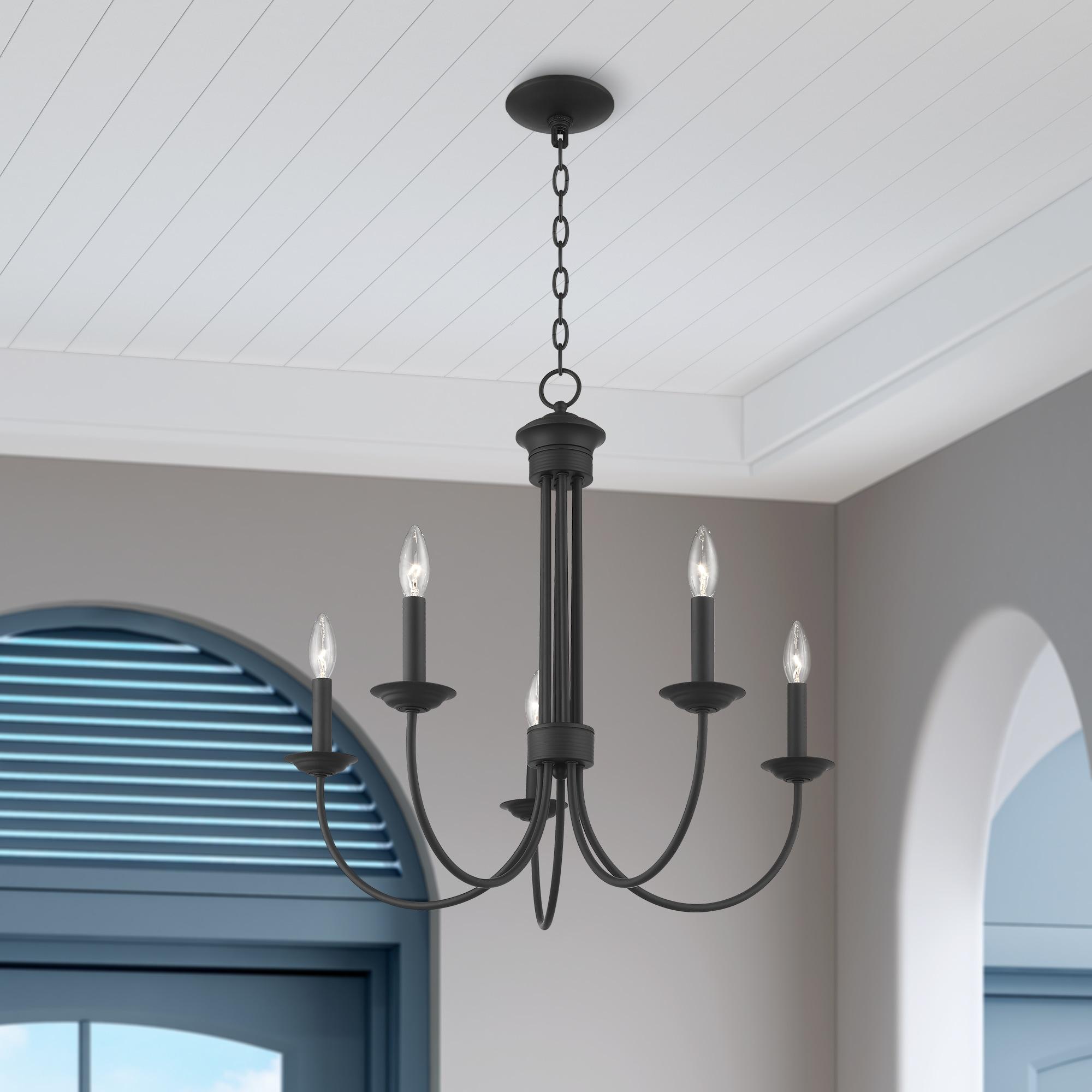 Livex Lighting Estate 5 - Light Chandelier in  Black