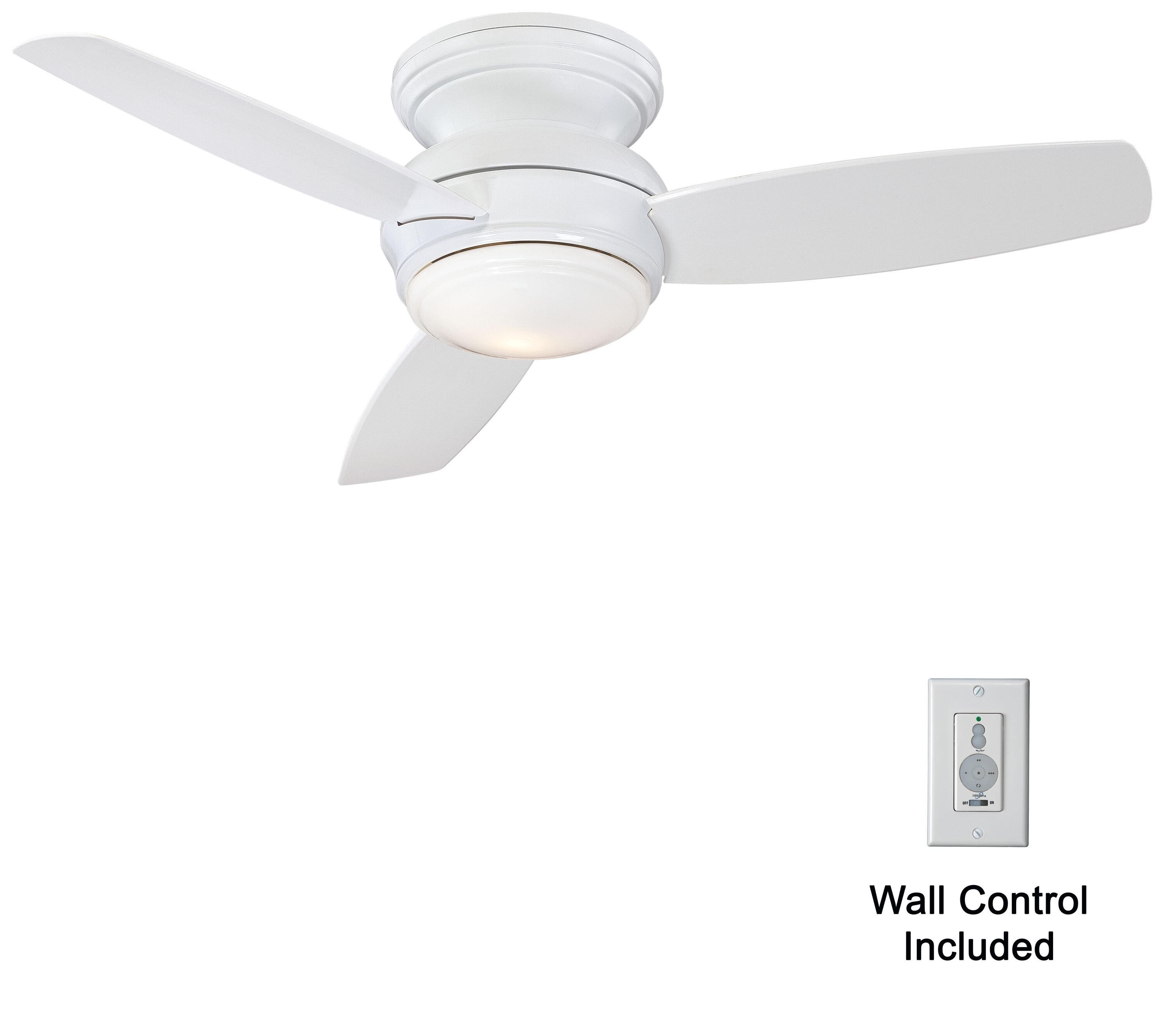 44" Minka Aire Vintage Hugger Outdoor Ceiling Fan with LED Light White Wet Rated for Patio Exterior House Porch Gazebo Garage Barn