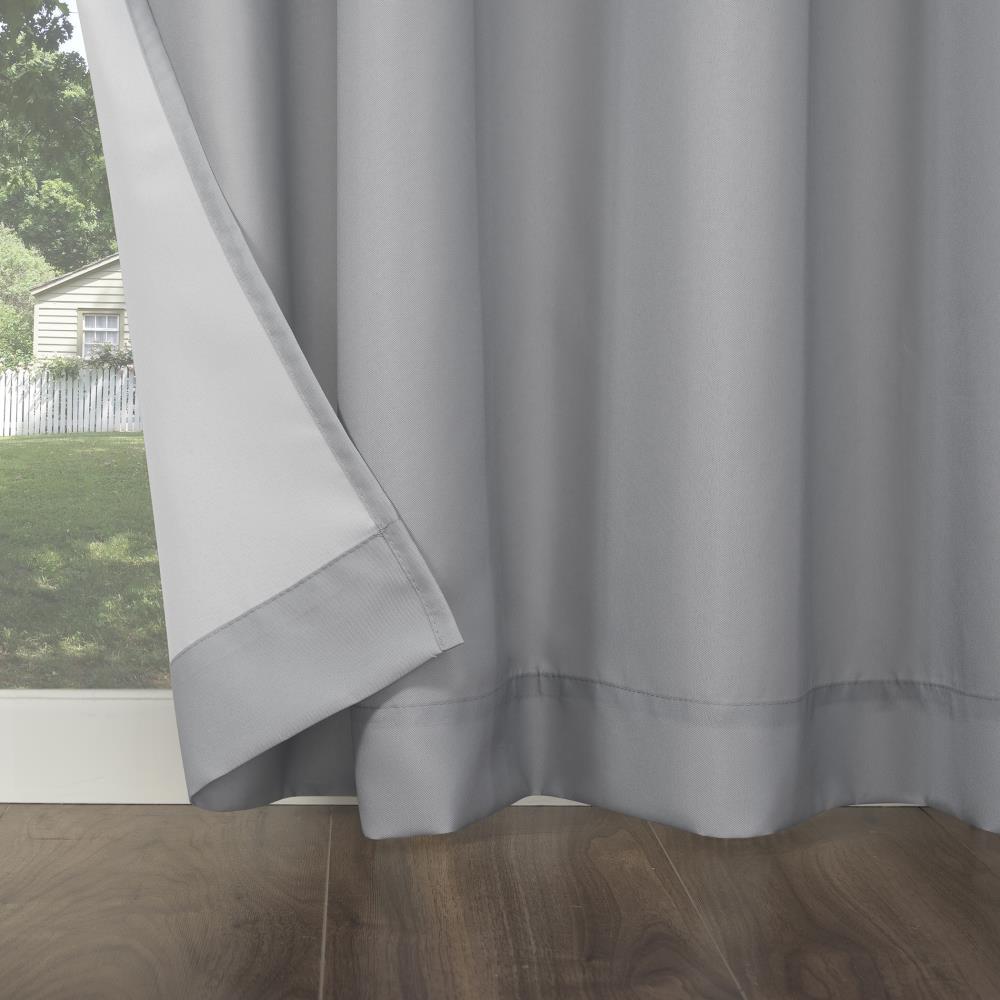 Sun Zero Sailor Indoor/Outdoor UV Protectant Room Darkening Grommet Curtain Panel, 54"x84", Gray