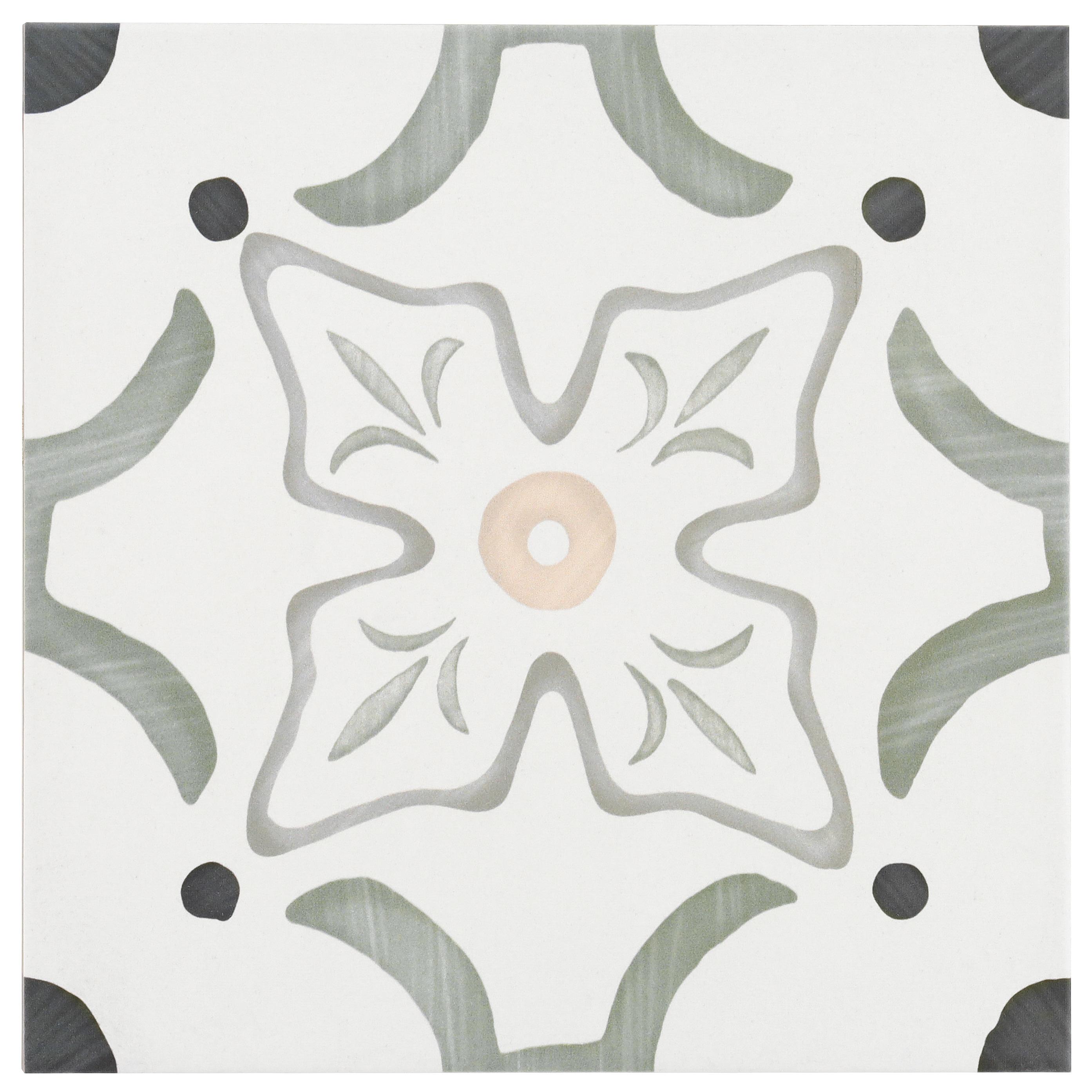 Plumeria 8.77" x 8.77" Matte Porcelain Tile