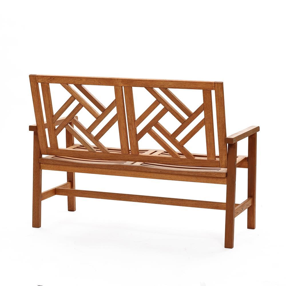 LuxenHome Carmel Solid Wood Outdoor Loveseat Park Bench