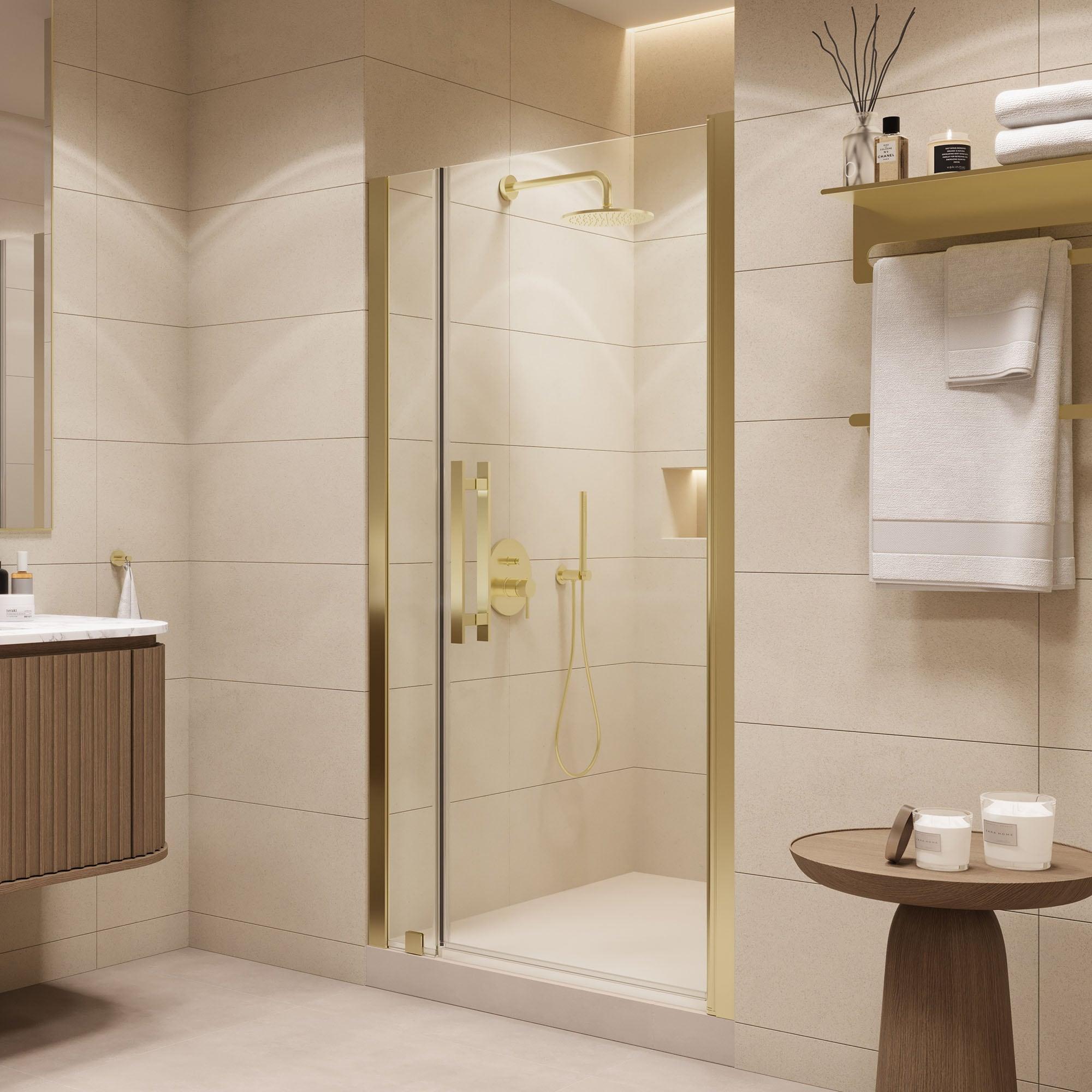 OVE Decors Pasadena 37 3/8 To 39 3/8 In. W X 72 In. H Alcove Frameless Pivot Shower Door In , 2025