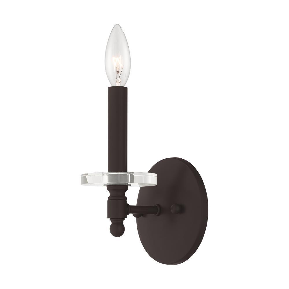 Bancroft Elegance Bronze Wall Sconce with Clear Crystal Bobeche