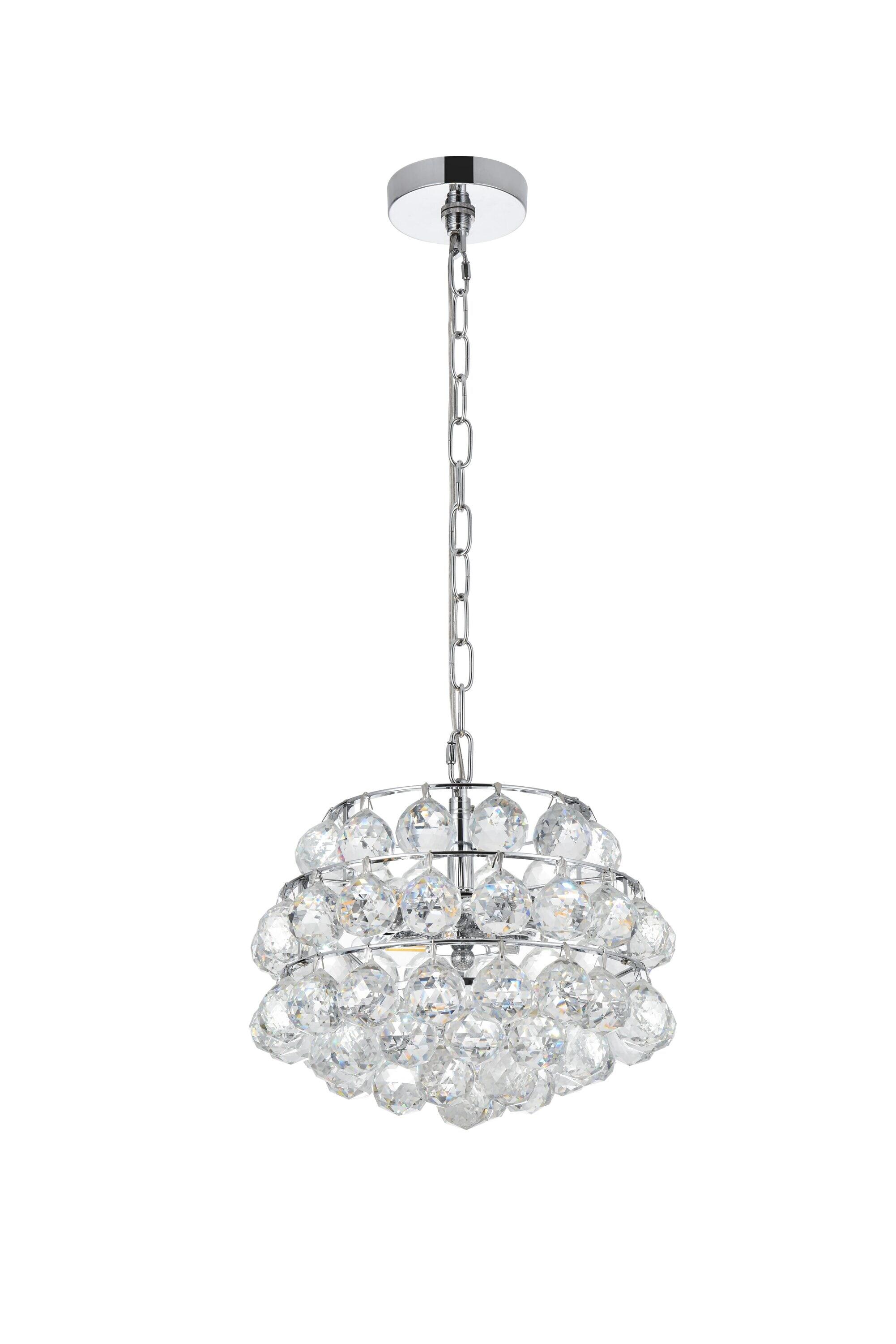 Elegant Lighting Savannah 12 inch pendant in chrome