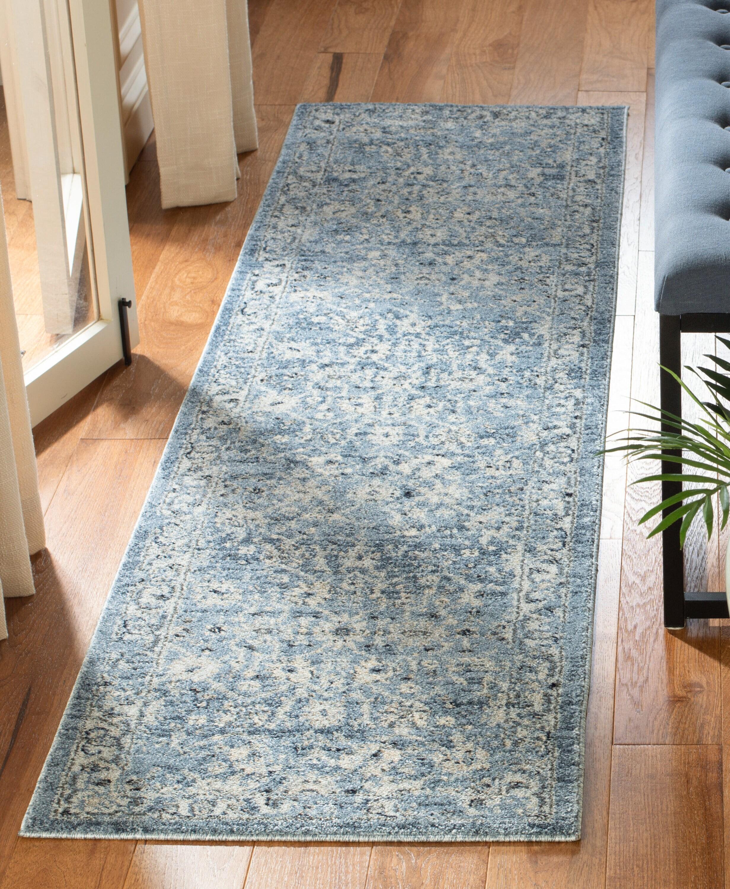 Charleston CHL413 Loomed Indoor Runner Rug - Navy/Light Grey - 2'x8' - Safavieh