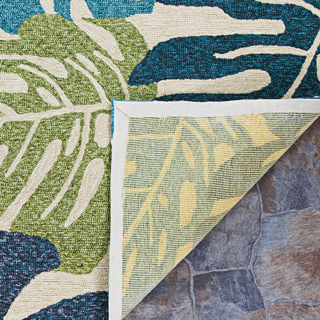 Couristan Covington Monstera Cream-Multicolor Indoor / Outdoor Area Rug, 7'10" Round