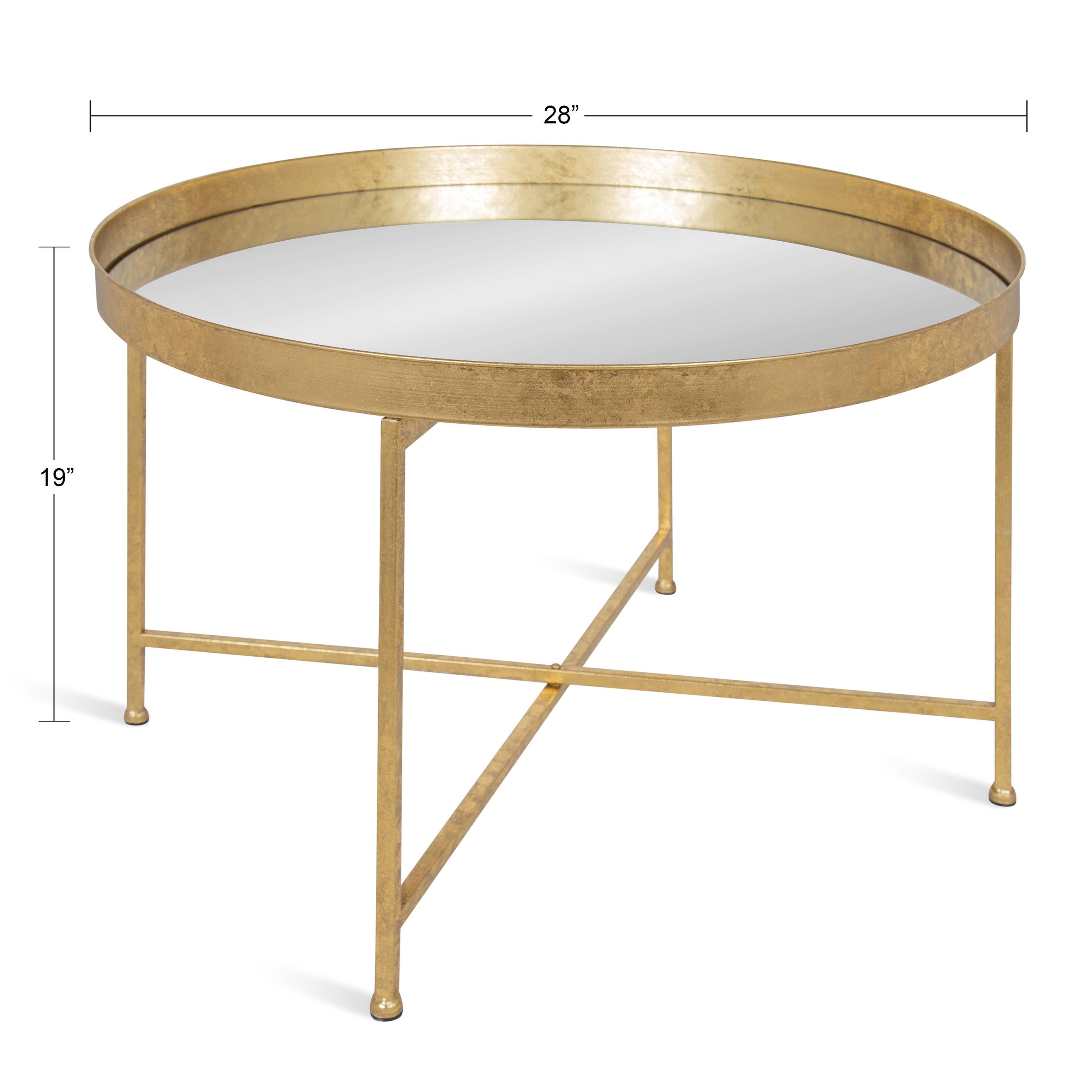 Kate and Laurel Celia Round Metal Coffee Table, 28.25x28.25x19, Gold