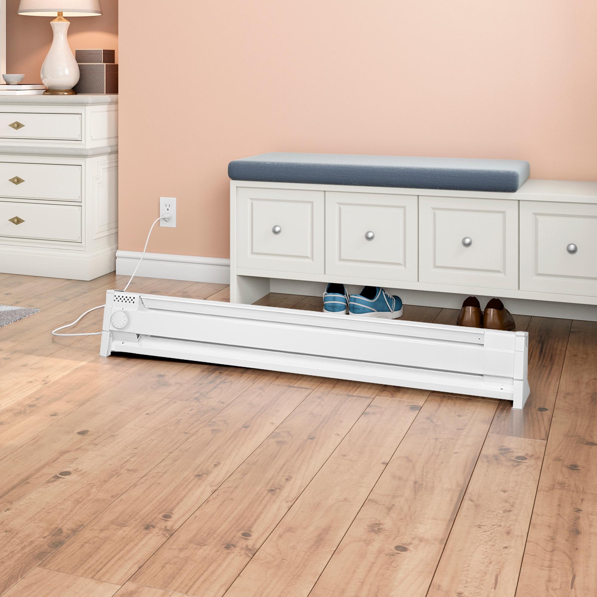 Cadet 49 in. Plug-in Portable Electric Baseboard Heater, White,120V w/6ft cord, 175 sq. ft.