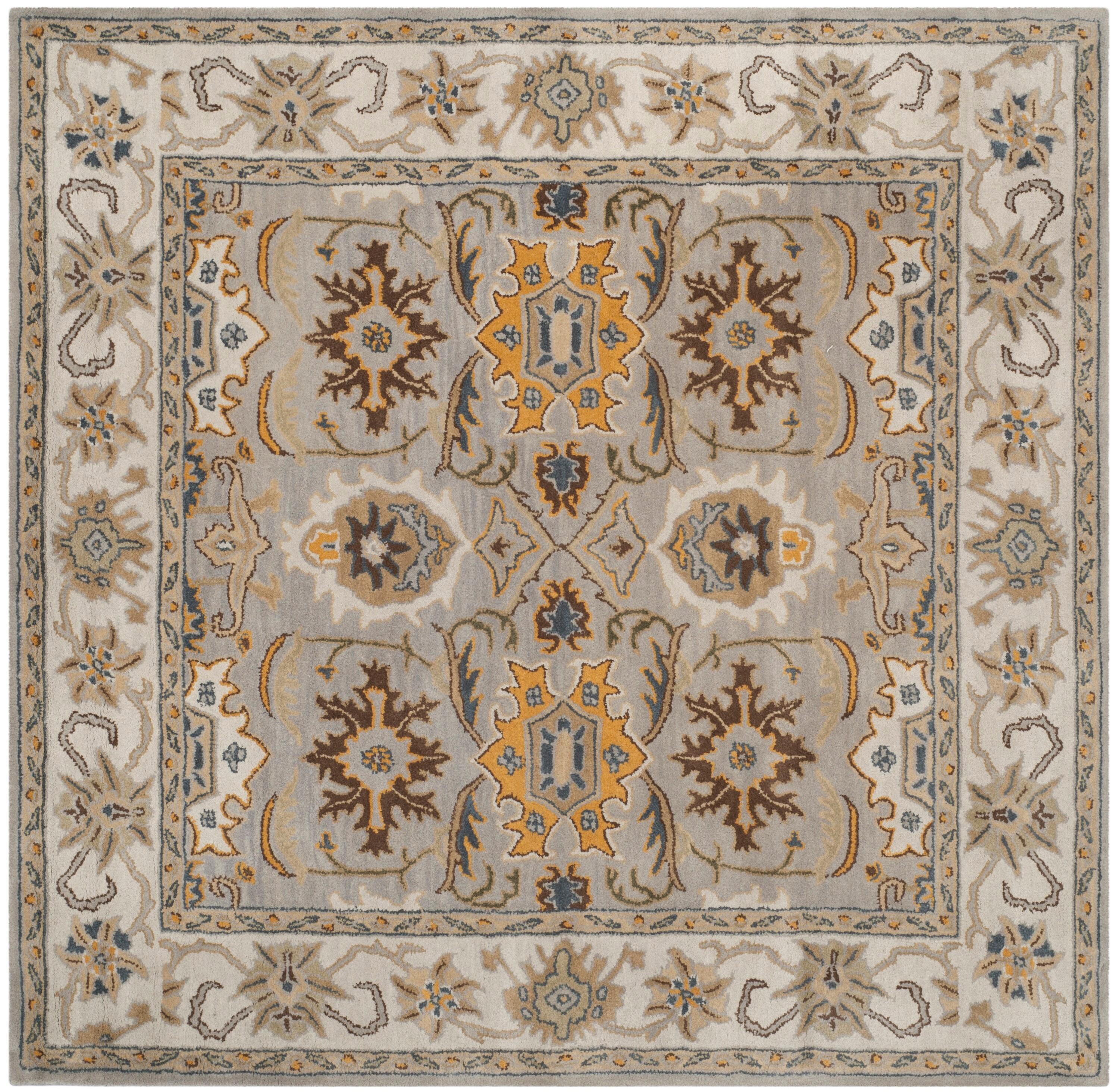 Heritage HG734 Hand Tufted Area Rug - Light Grey/Grey - 6'x6' - Safavieh.