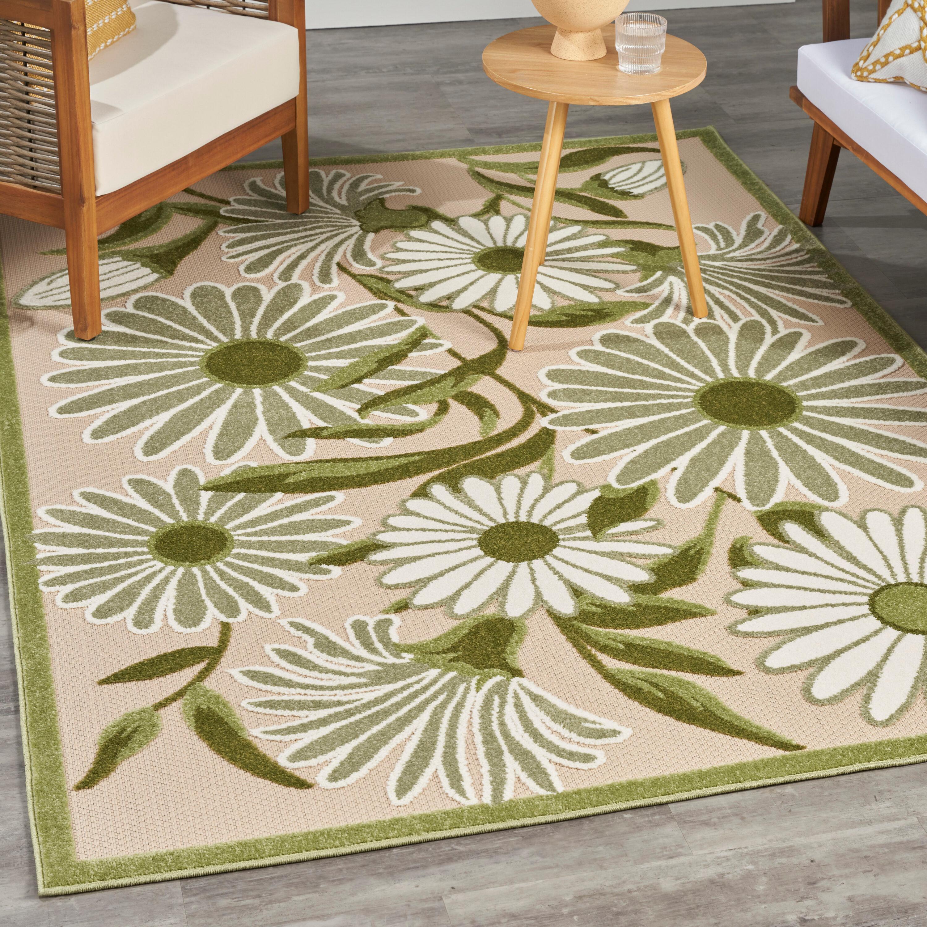 Nourison Aloha Daisy Flower Flatweave Outdoor Rug