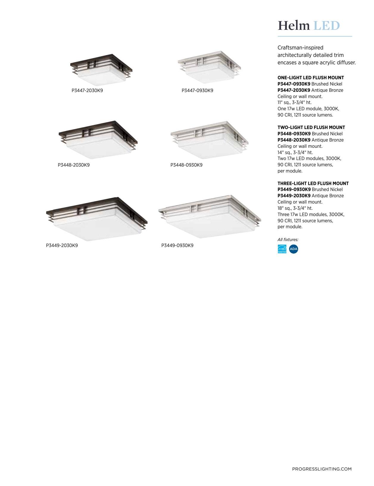 Progress Lighting Helm Acrylic LED Flush Mount Light