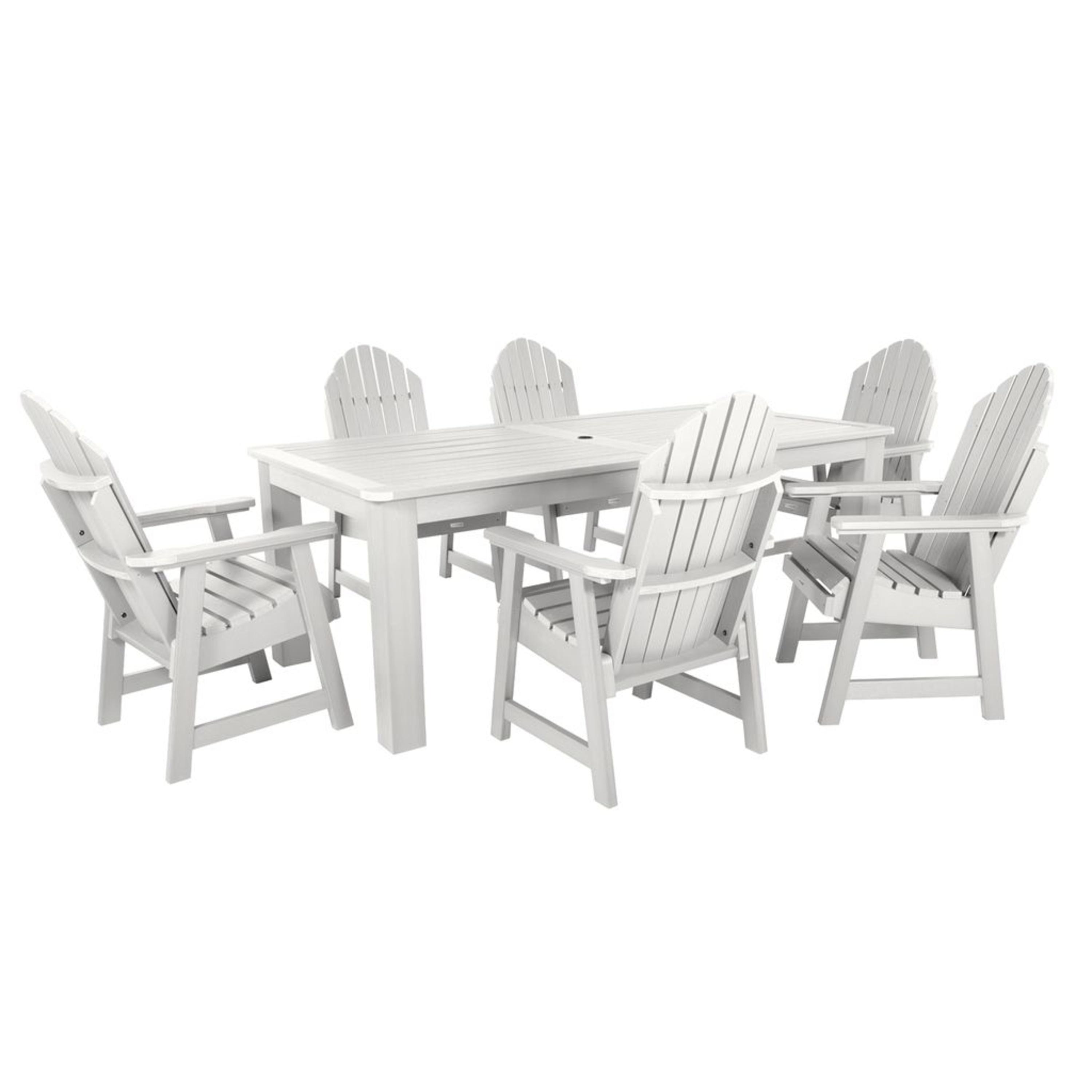 Highwood 7-pc Hamilton Dining Set - 42" x 84" Rectangle Table, Dining Height, Outdoor, Eco-friendly, Synthetic Wood